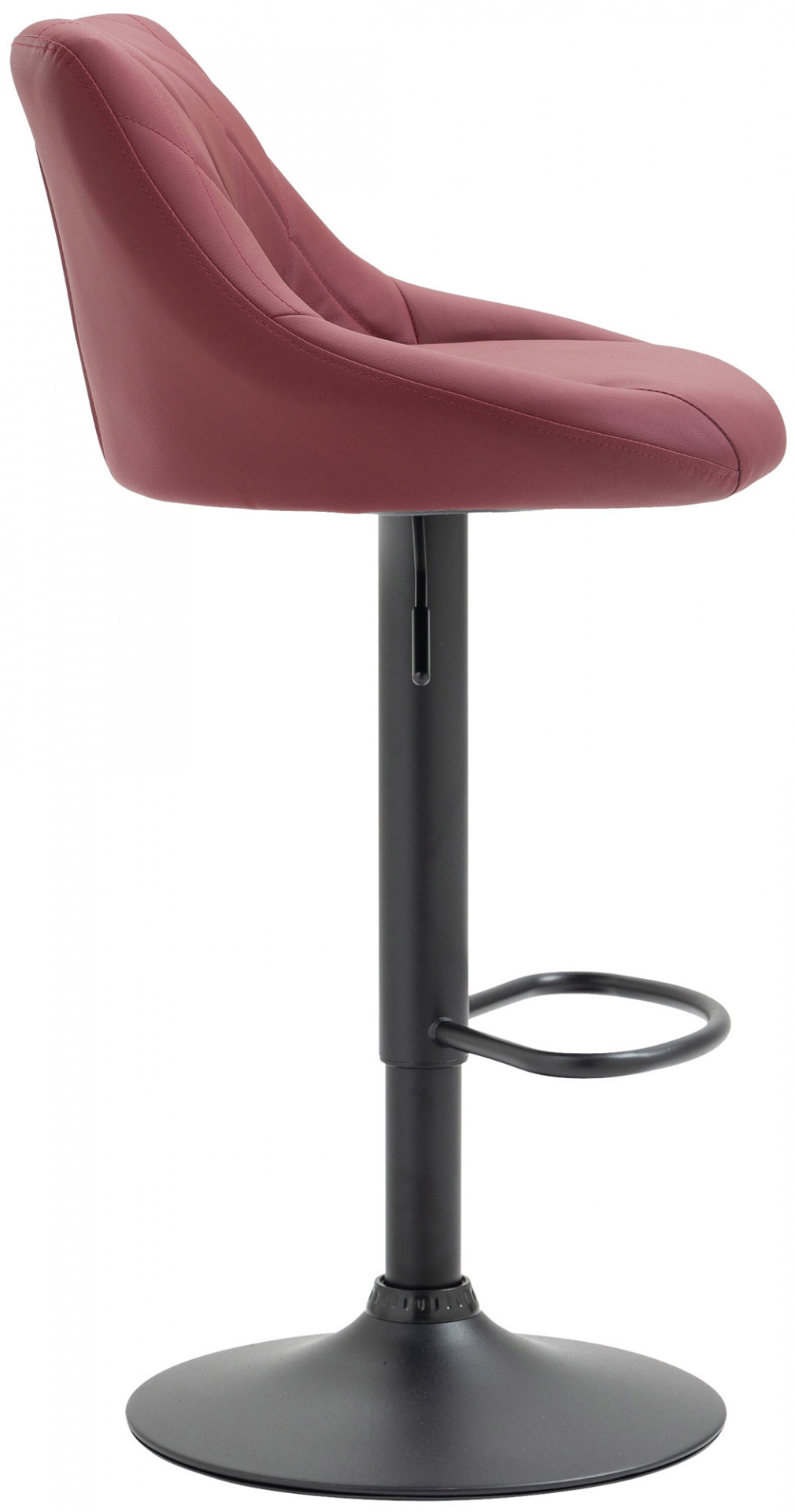 Barhocker Lazio Kunstleder schwarz, bordeauxrot