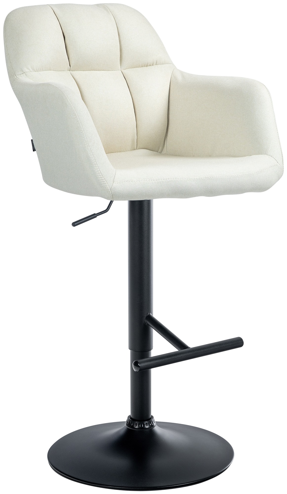 Barhocker Natoma Stoff schwarz, creme