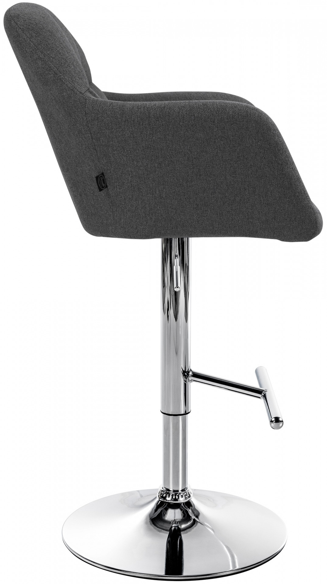 Barhocker Natoma Stoff chrom, dunkelgrau