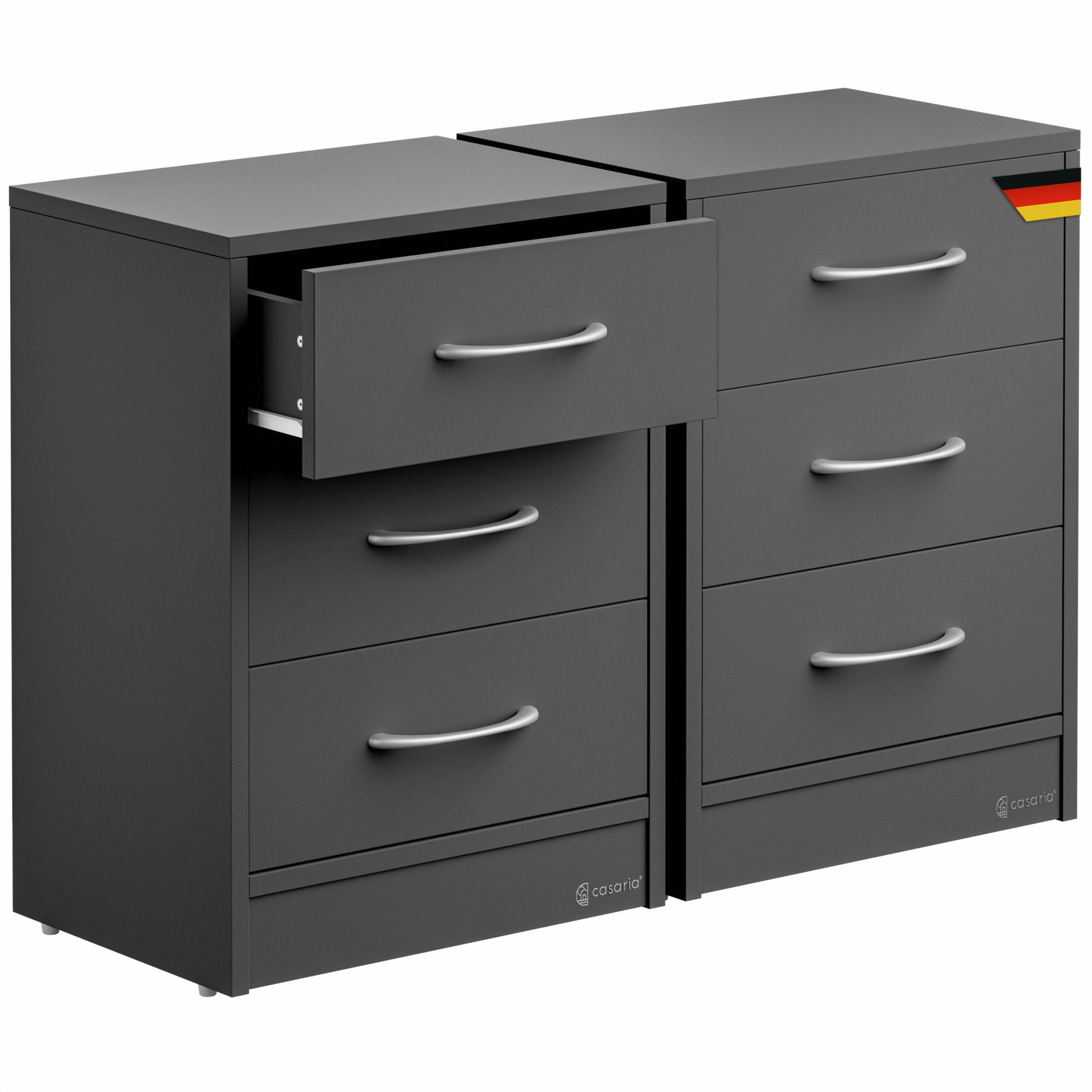 Nachttisch Eloise 2er-Set Anthrazit 54x39x28cm