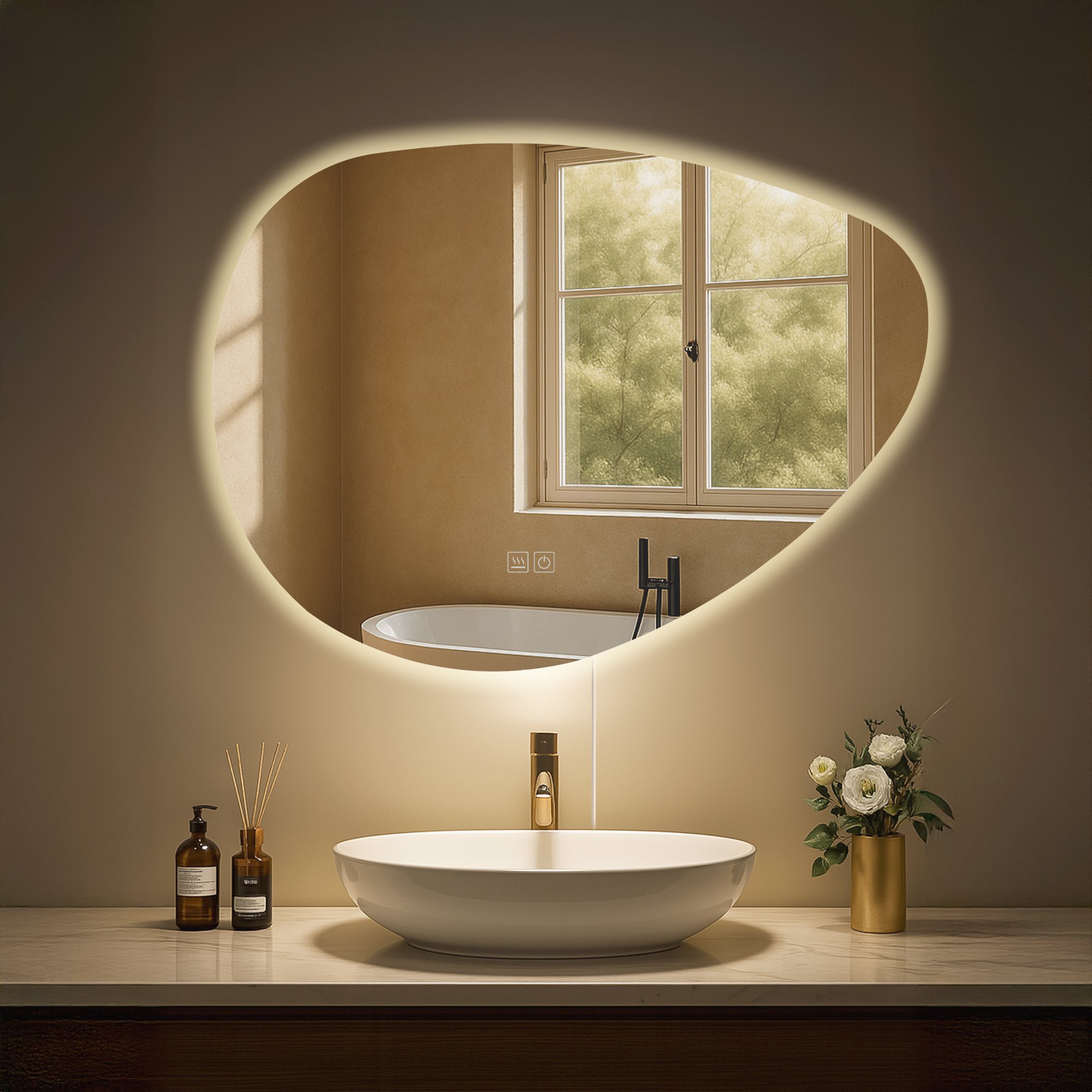 Badspiegel Almafie 65x75 ohne Bluetooth, klarglas