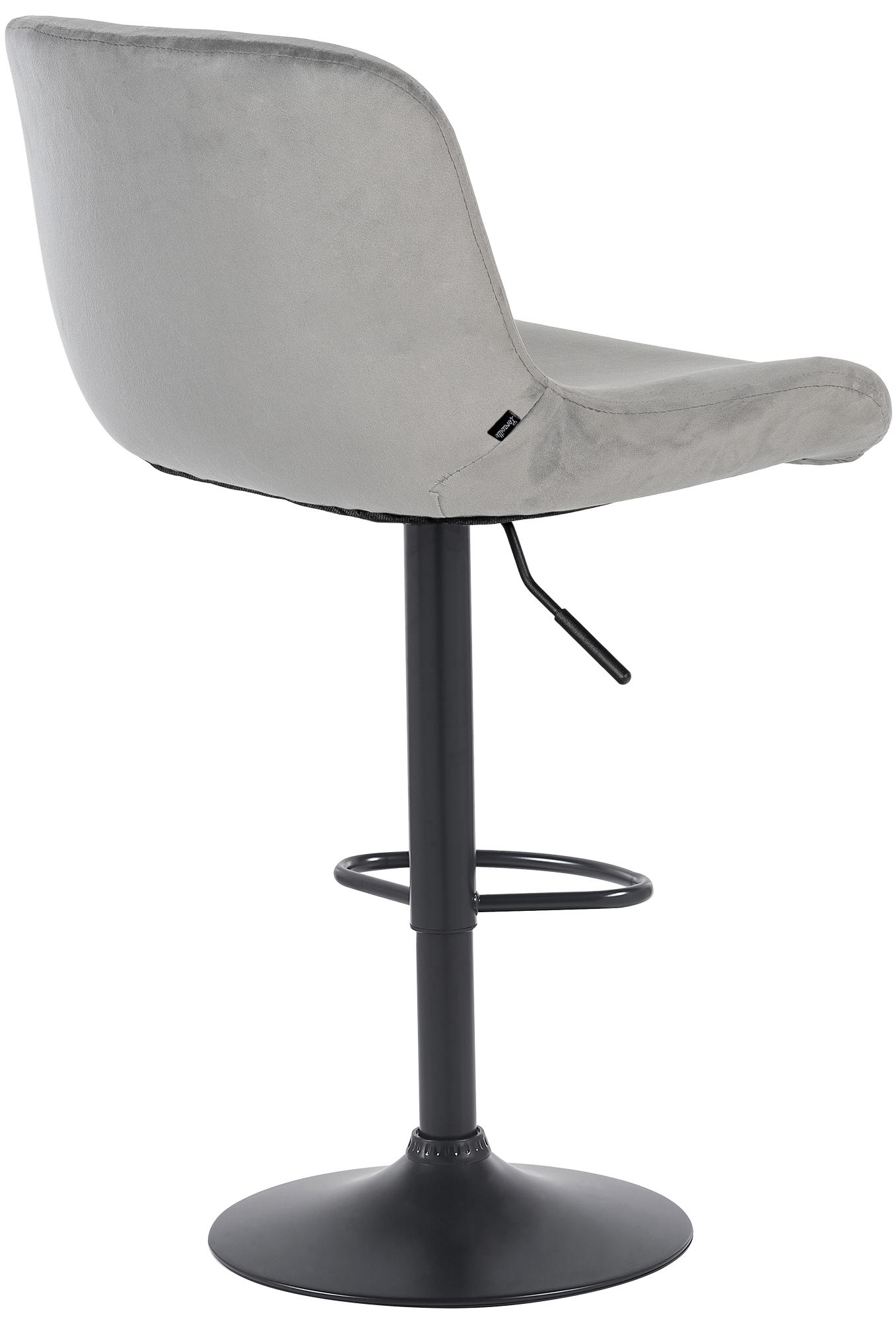 Barhocker Solon Schwarz Samt, grau