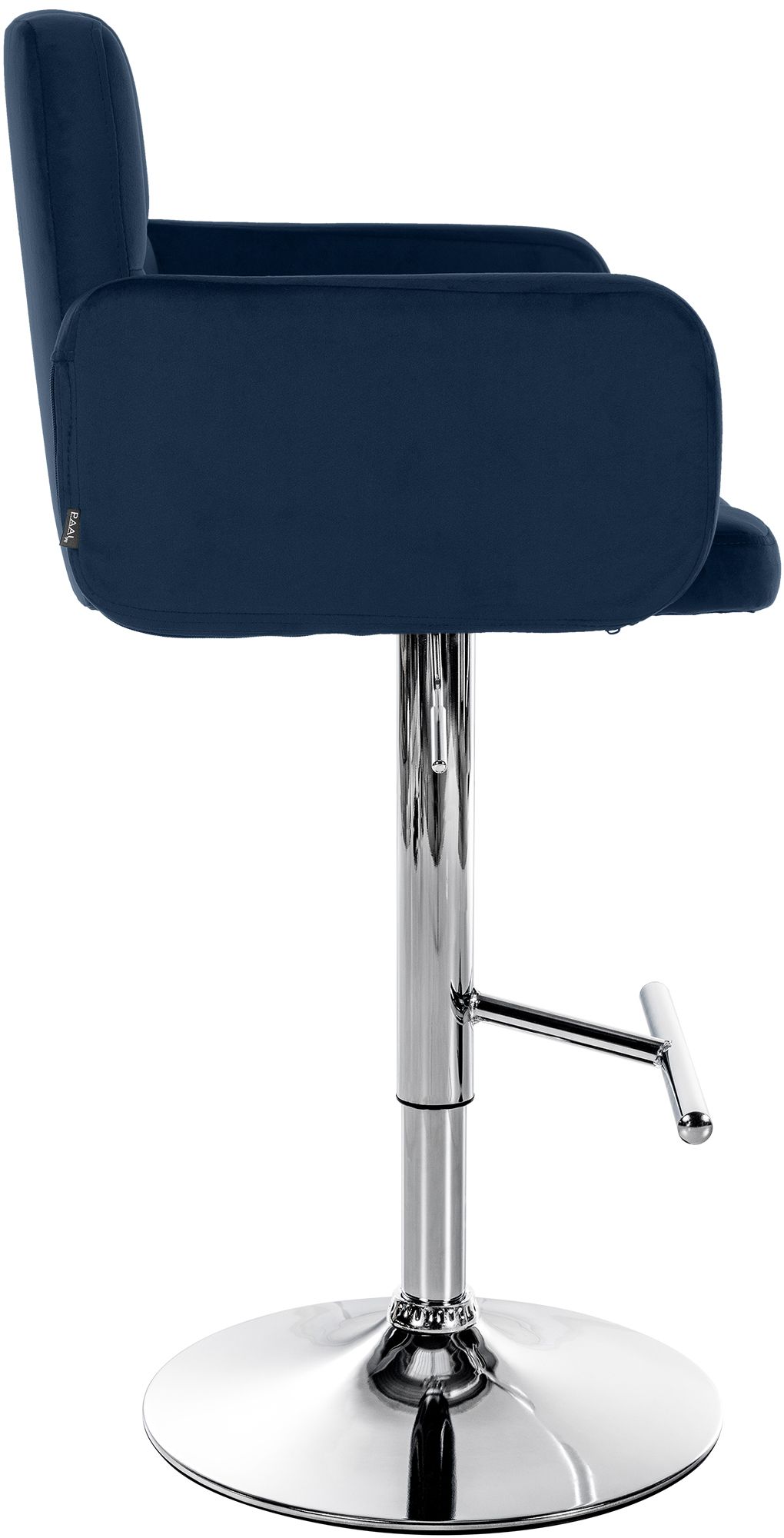 2er Set Barhocker Los Angeles Samt chrom, blau