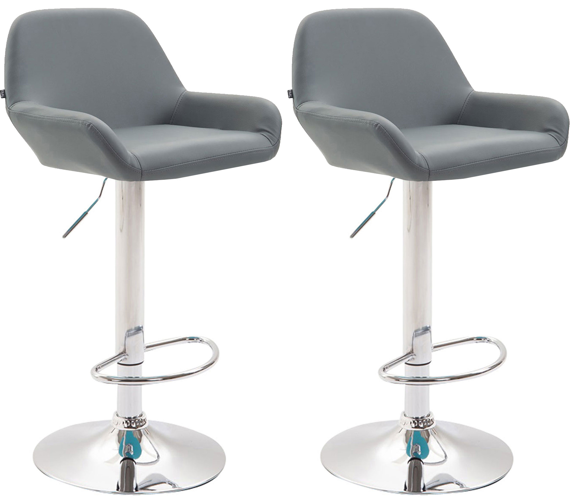 2er Set Barhocker Braga Kunstleder chrom, grau