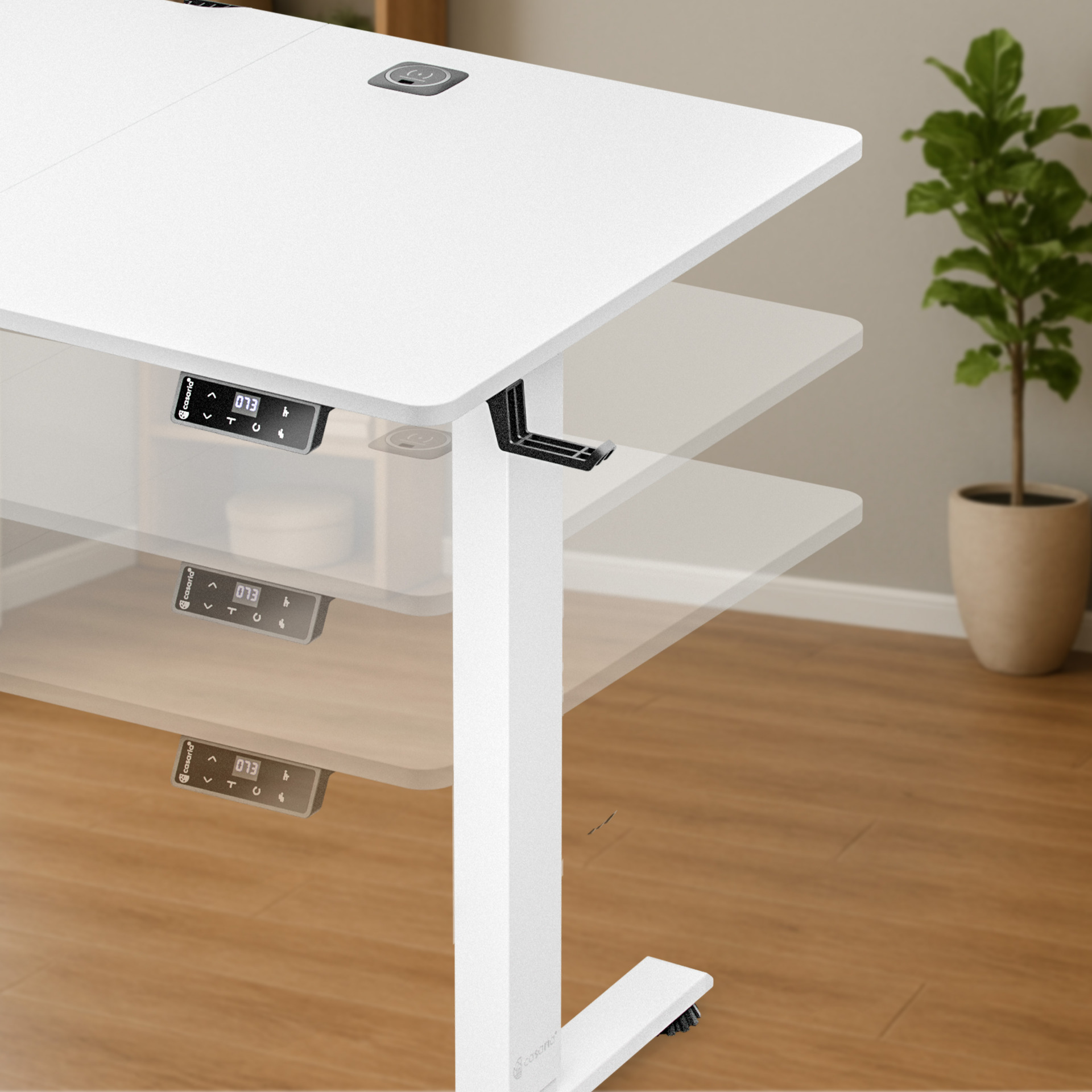 Höhenverstellbarer Schreibtisch Weiß 120x60x72-117cm