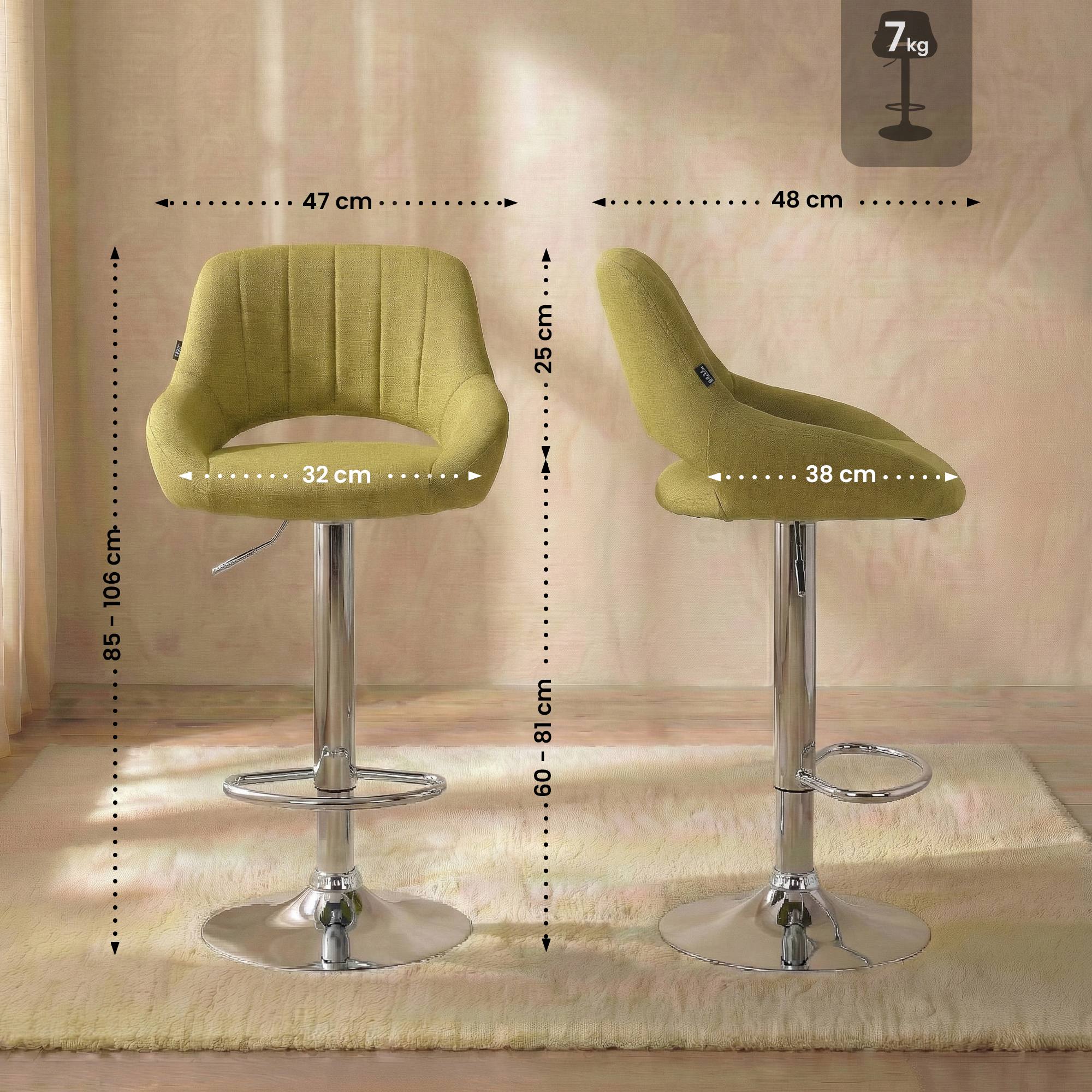 2er Set Barhocker Milet Stoff C, grün
