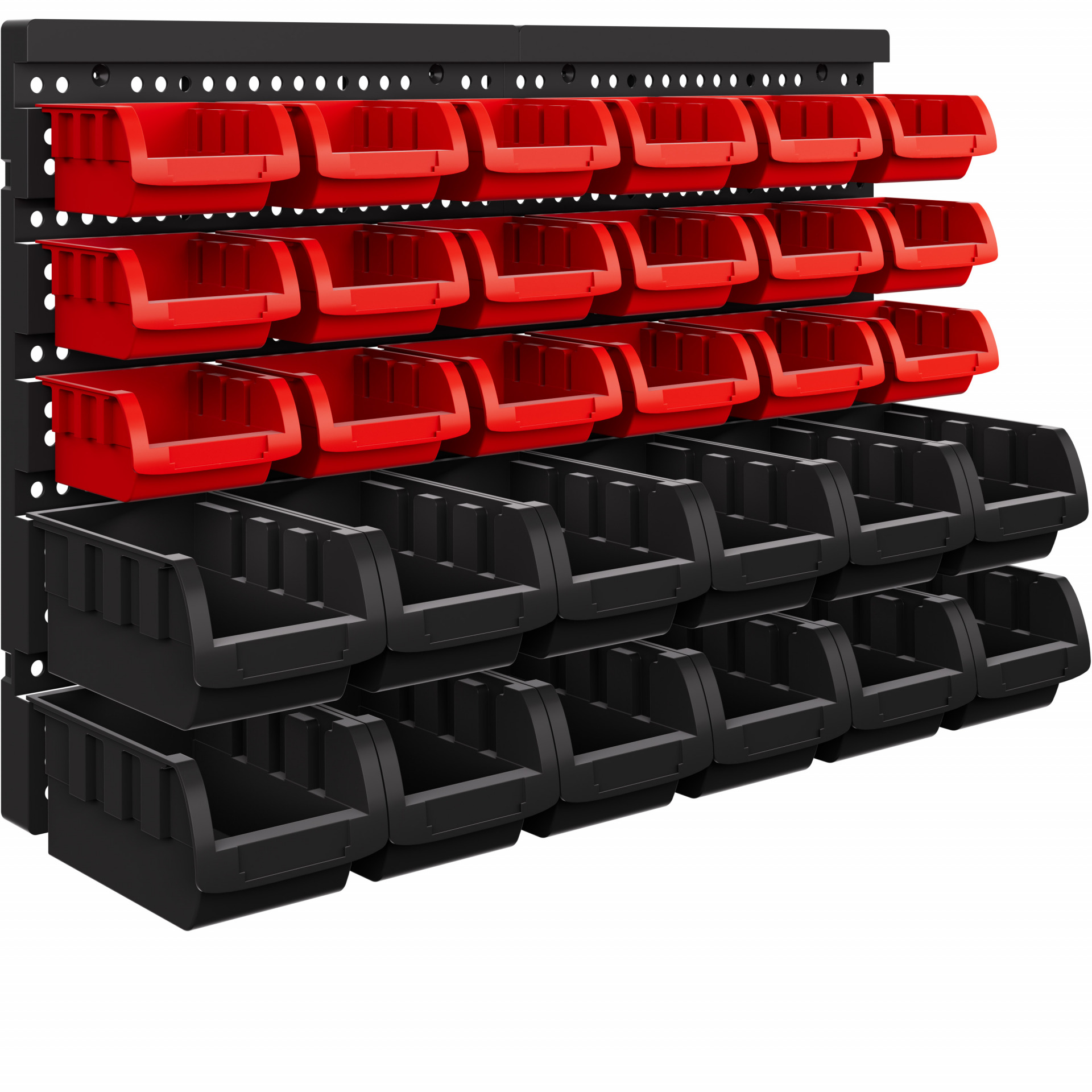 Werkzeugwand Schwarz/Rot 32-tlg mit Stapelboxen