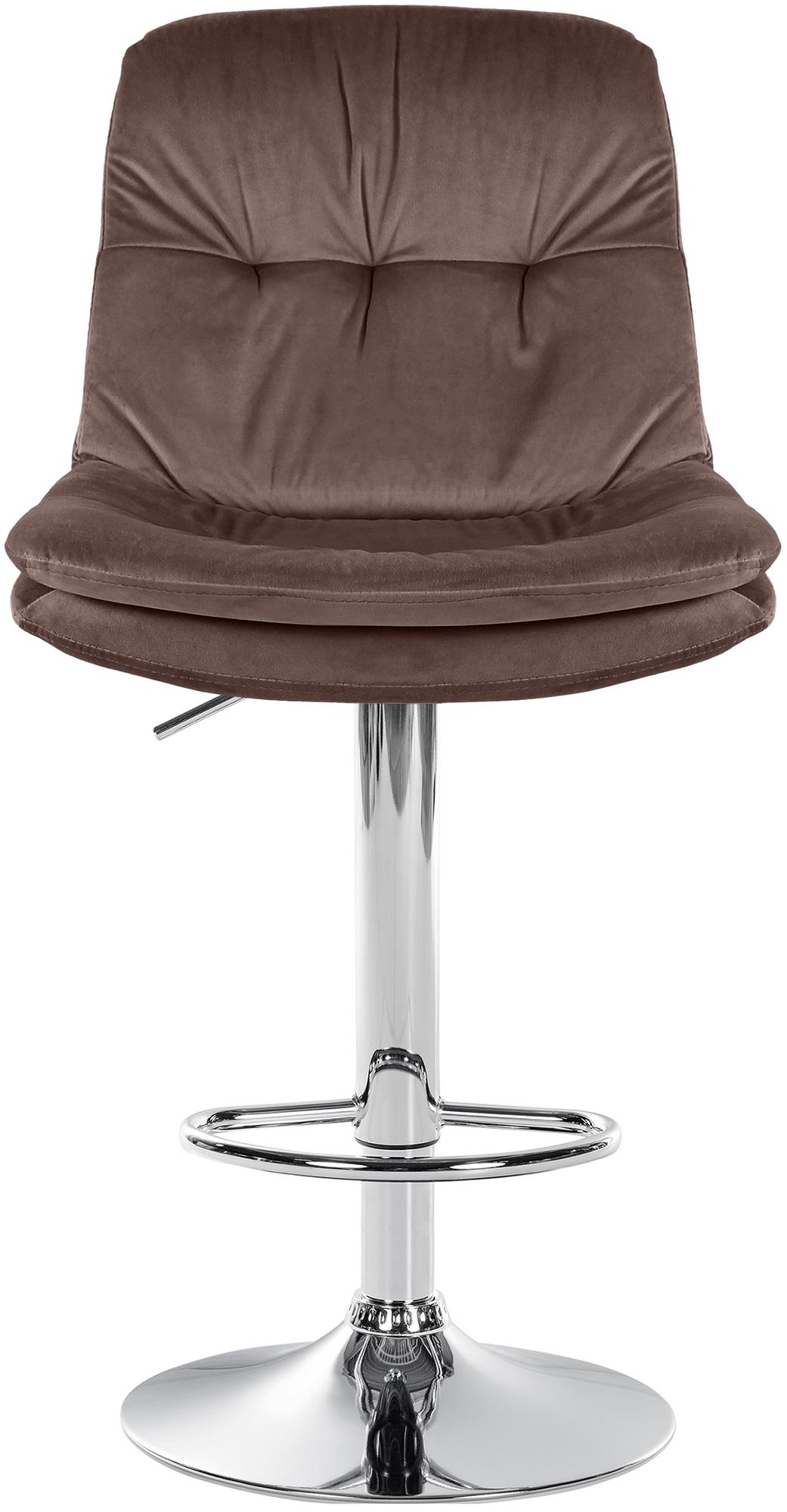 Barhocker Laurel Samt chrom, braun