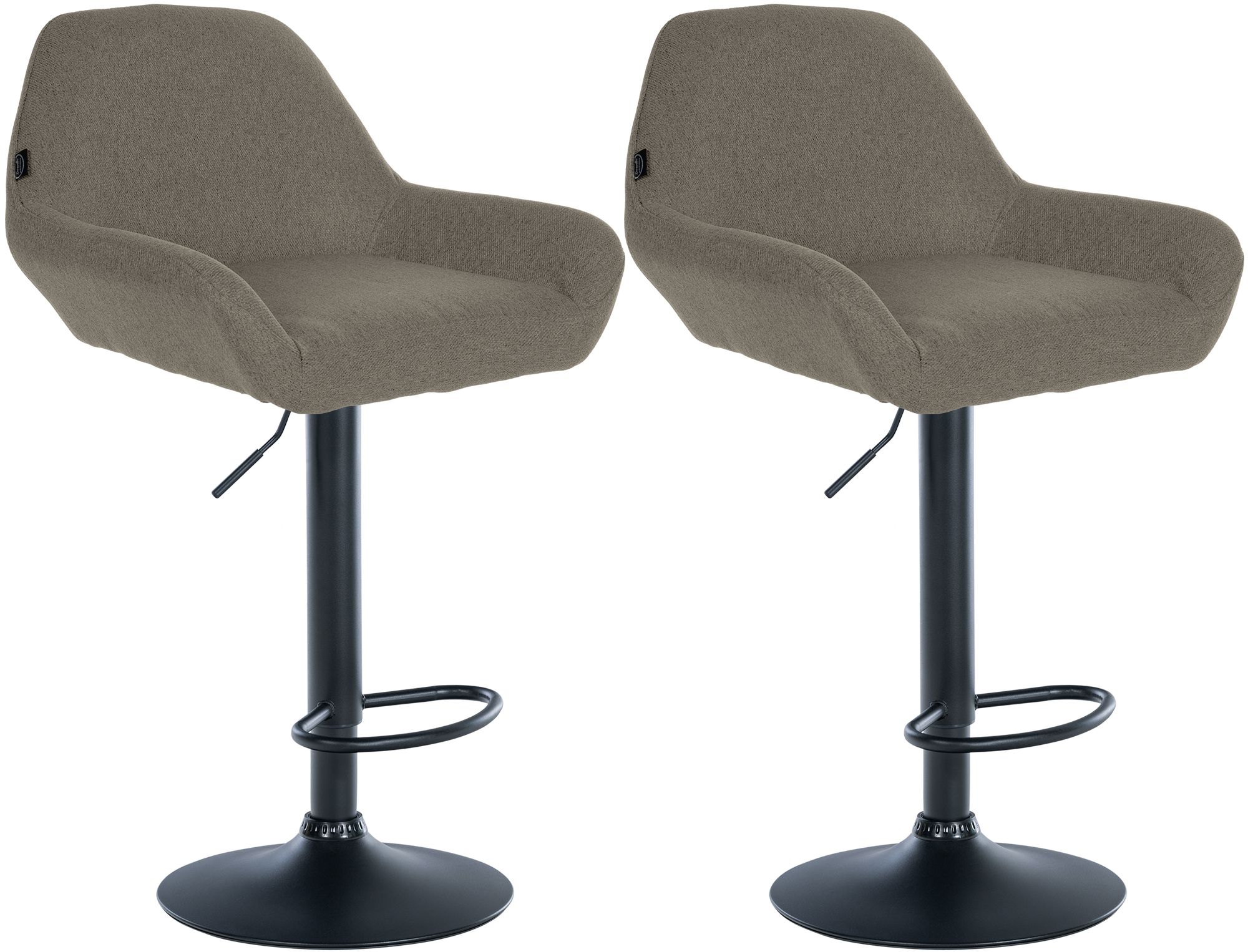2er Set Barhocker Braga Stoff schwarz, taupe