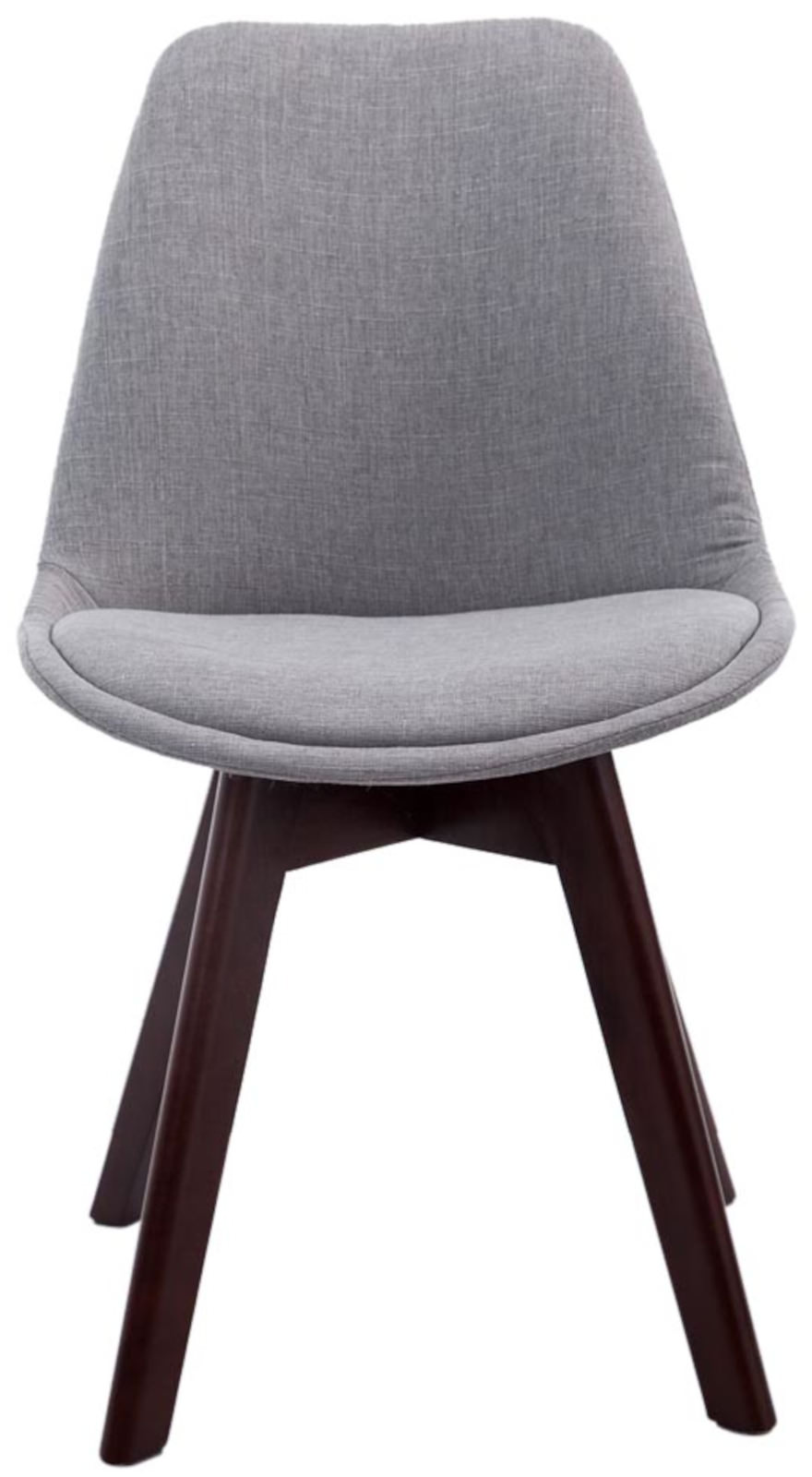 4er Set Besucherstühle Borneo V2 Walnuss Stoff, grau