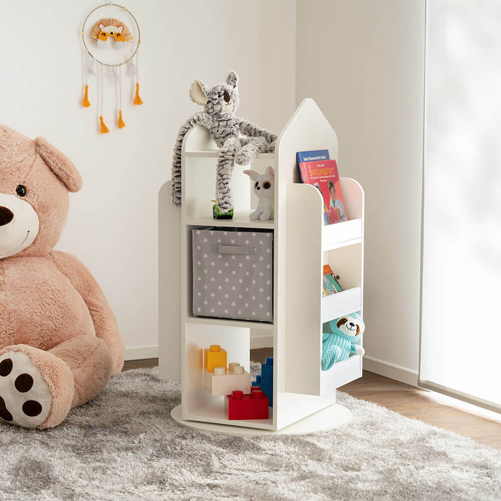 Kinderregal drehbar JUNA - 60 x 60 cm Weiß