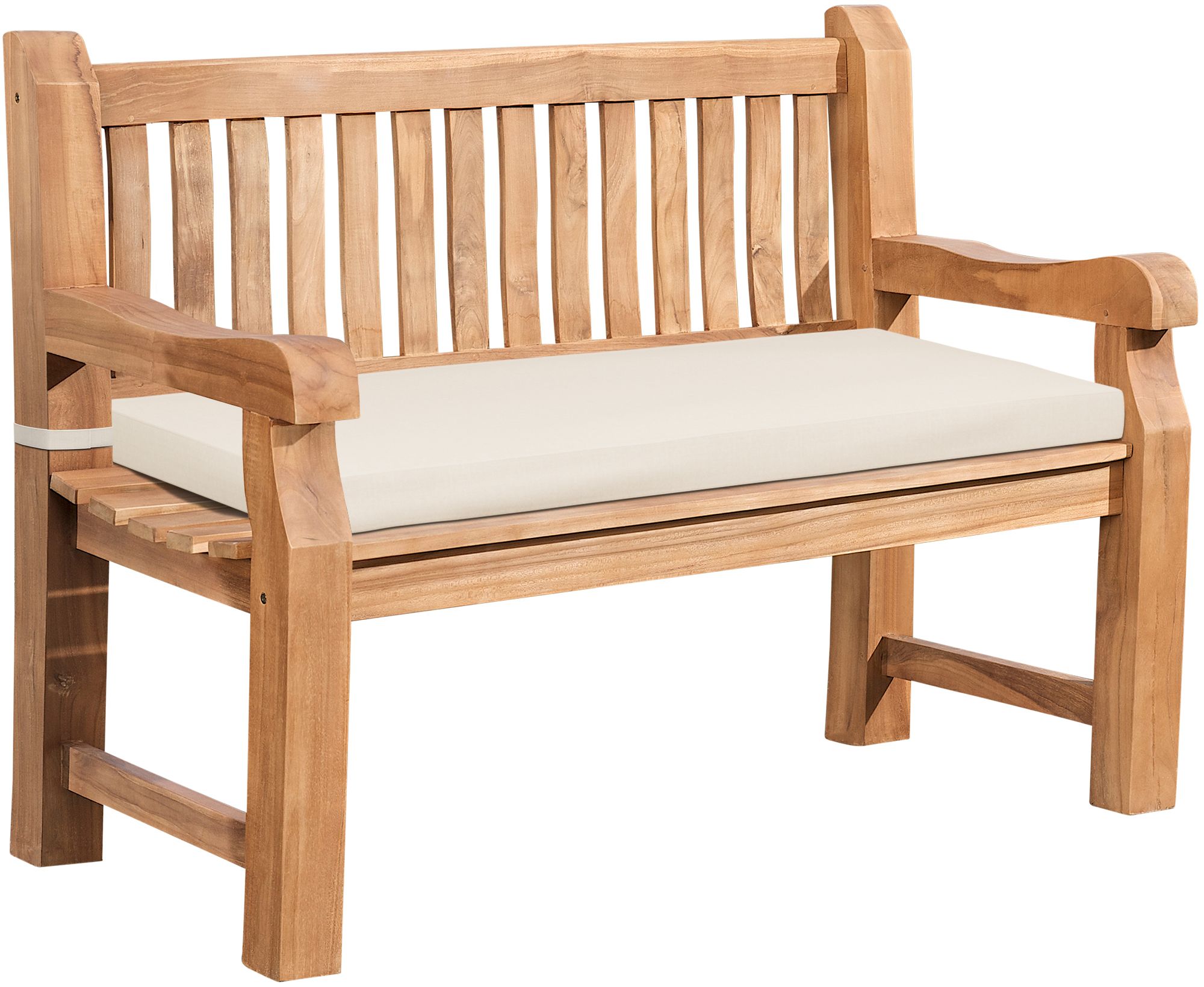 Teakbank Daxon mit Sitzkissen 120 cm, creme