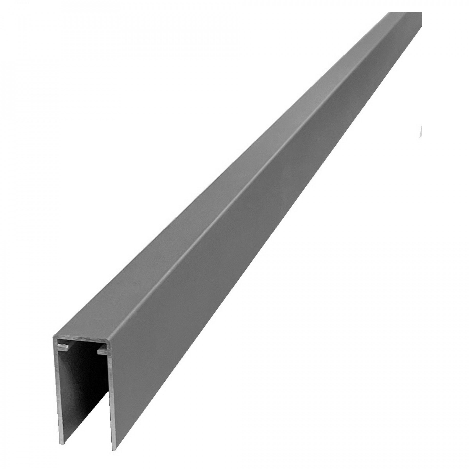 ECOSTECK-Set für Senkrechtmontage, Silber, Start und Endleiste verstärkt, 50/50 x 24 x 1655 mm, Aluminium