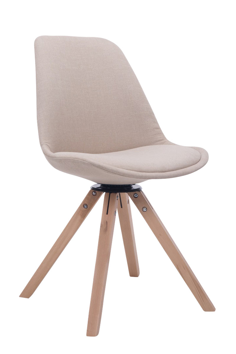 Besucherstuhl Troyes Drehbar Natura Stoff Square, creme