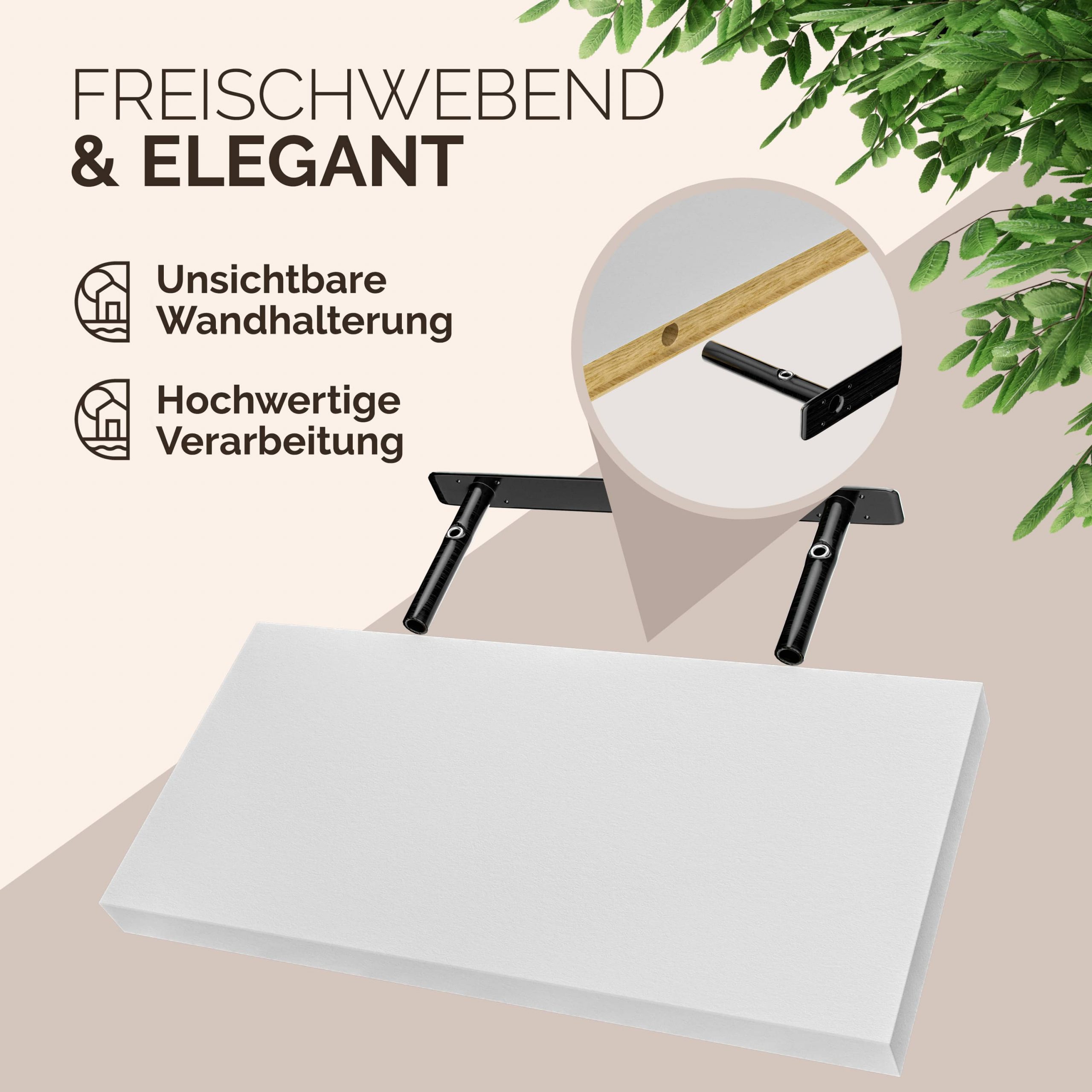 Schweberegal 50cm weiß matt