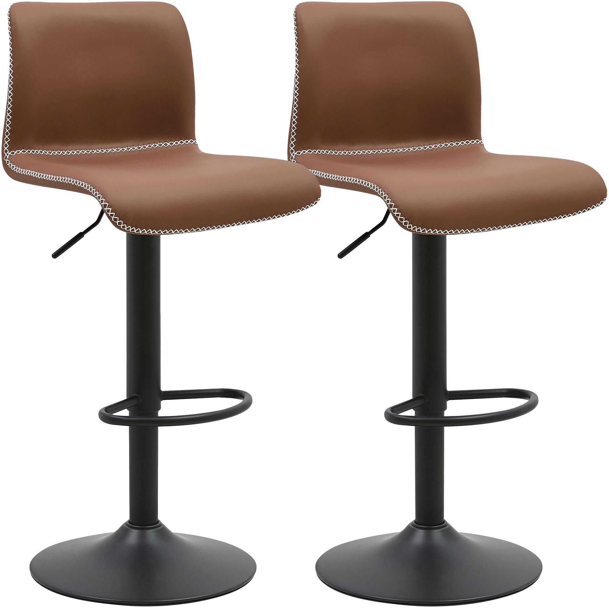 2er Set Barhocker Henchy Kunstleder, braun