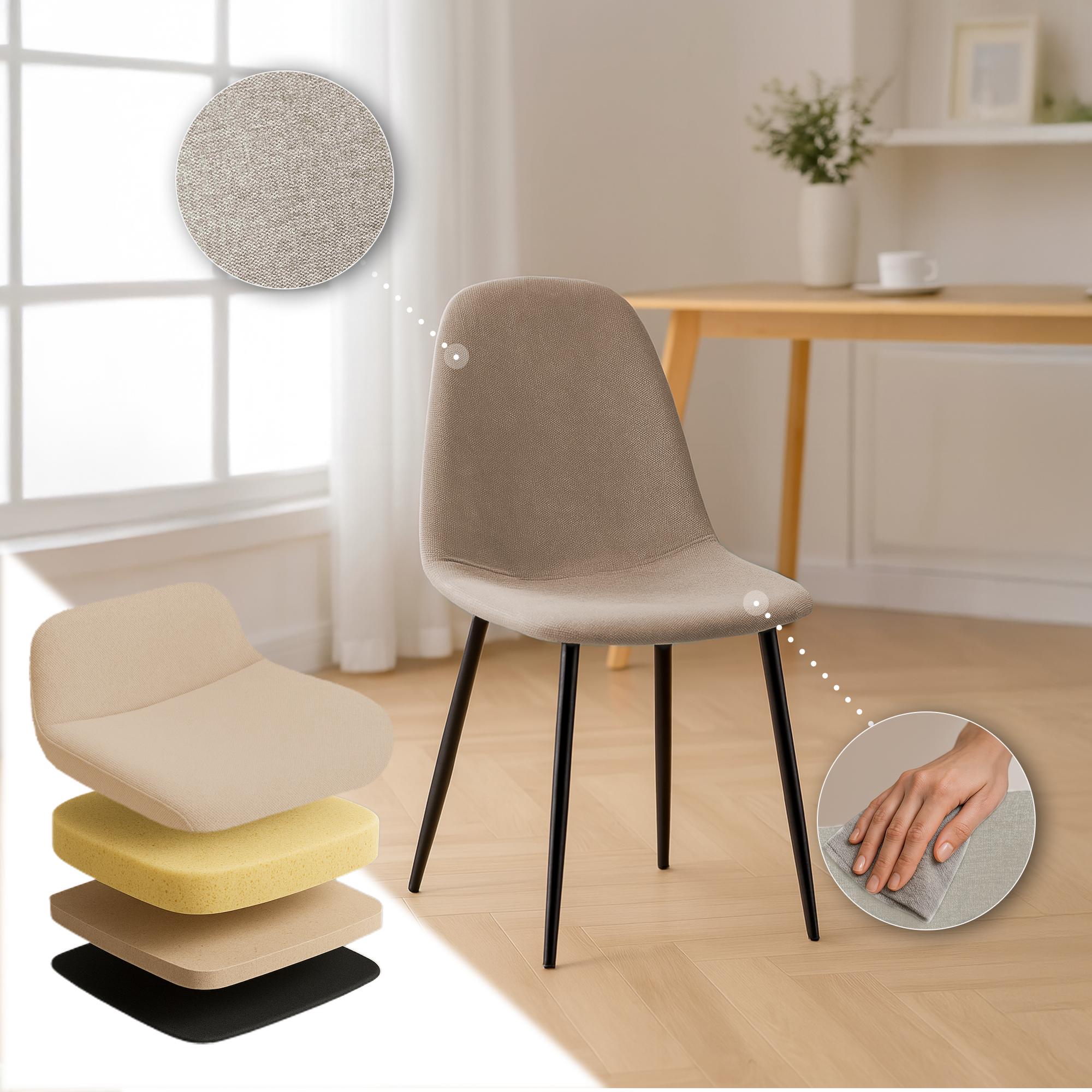 Esszimmerstuhl Napier Stoff, creme