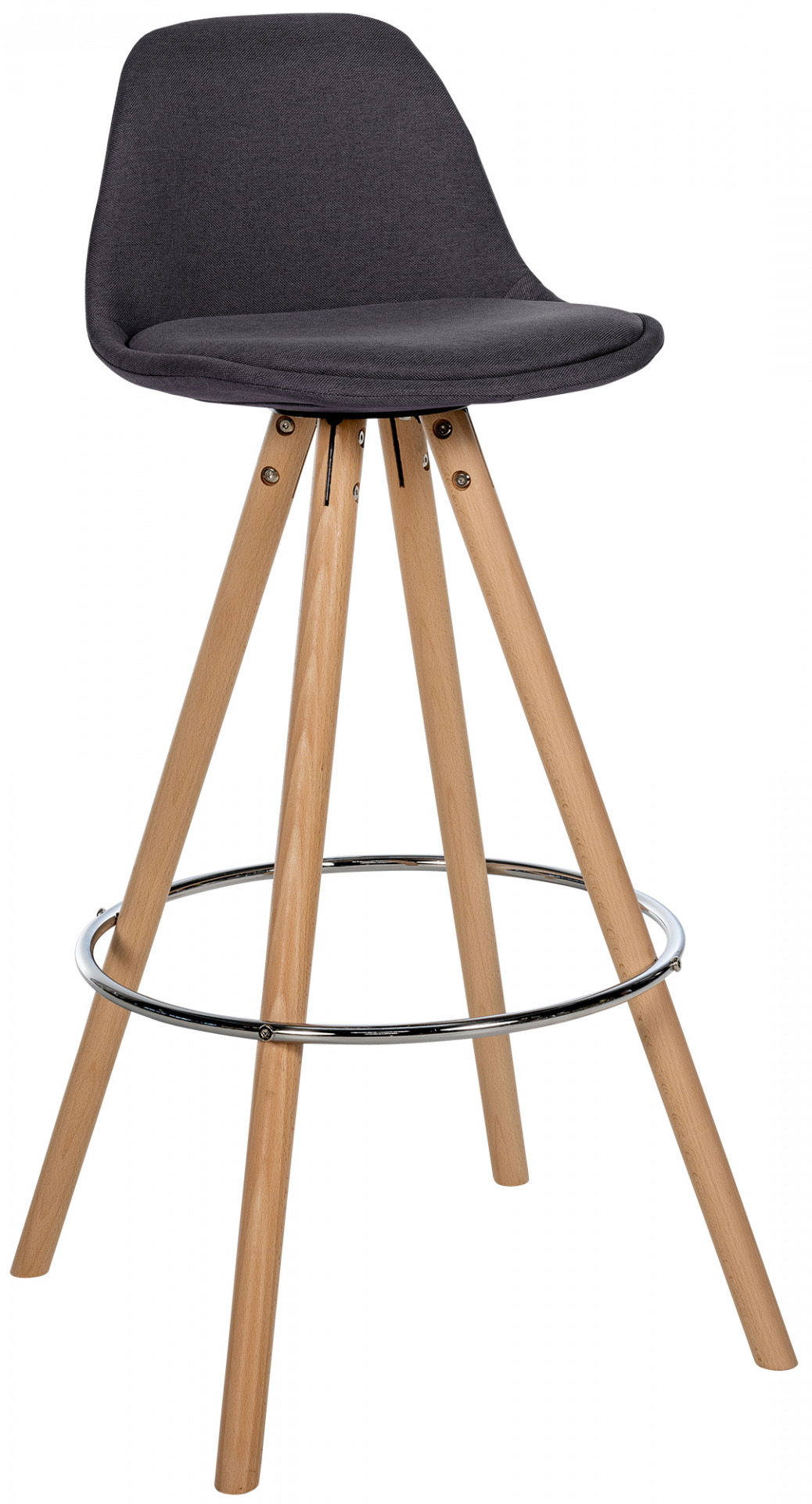 Barhocker Corbin Stoff Rund natura, dunkelgrau