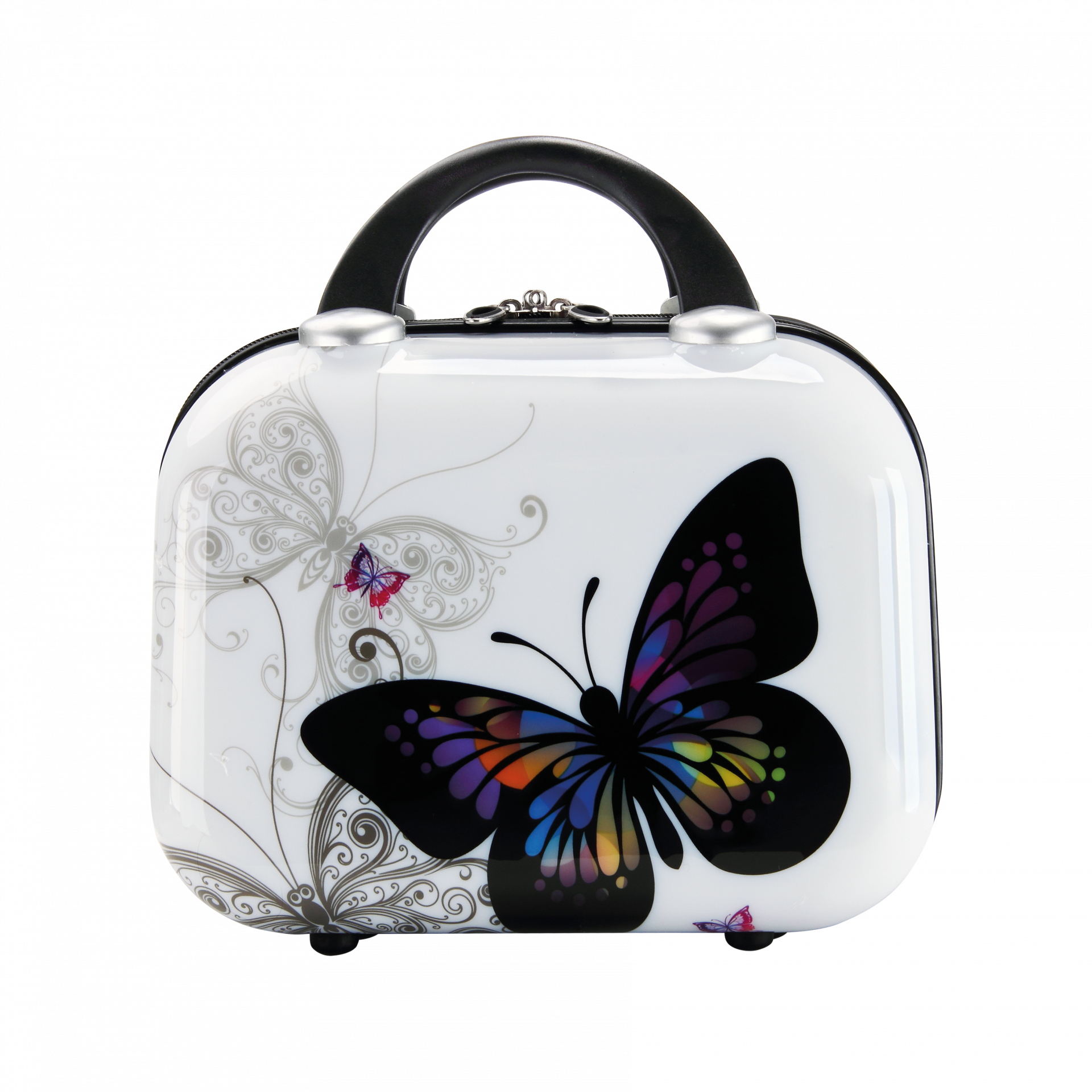 Hartschalenkoffer Set 4-tlg Rollen 360º Beautycase Butterfly Polycarbonat
