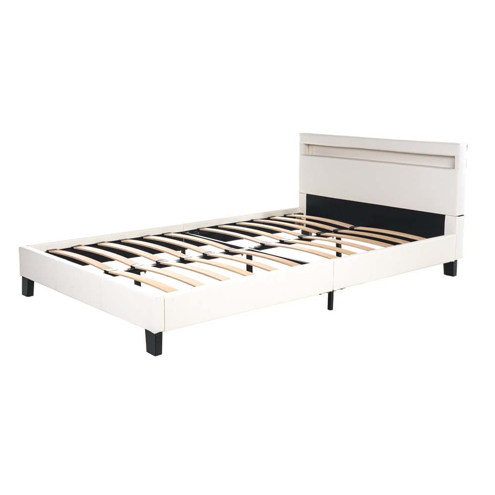 LED Bett ASTRO - 140 x 200 cm Weiß