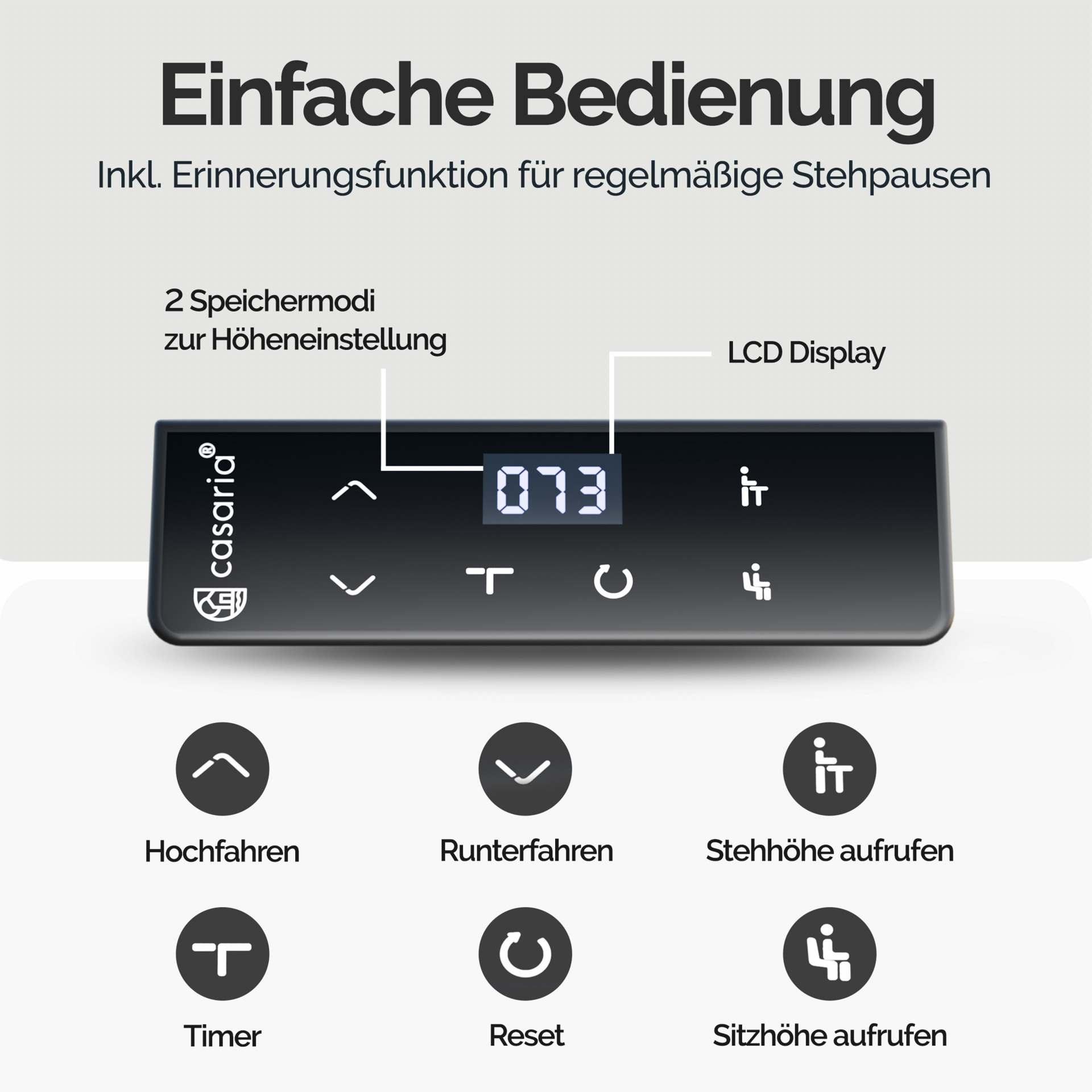 Höhenverstellbarer Schreibtisch Schwarz 160x75x73-118cm