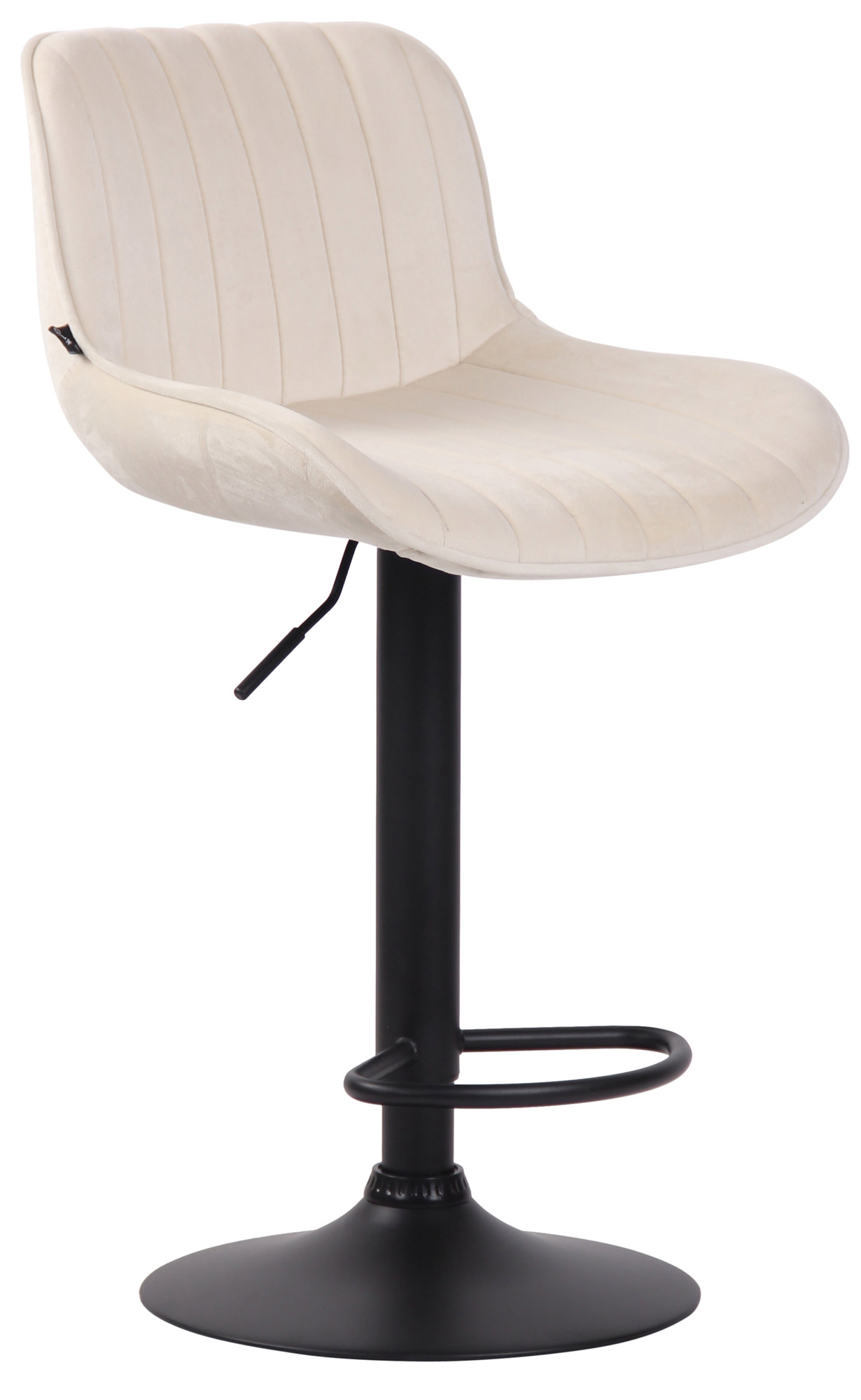 Barhocker Lentini Samt schwarz, creme