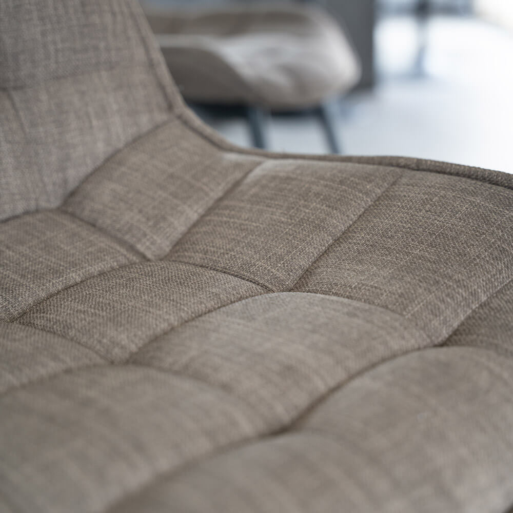 Polsterstuhl Esszimmer Webstoff IKALO – 2er Set Grau/Braun