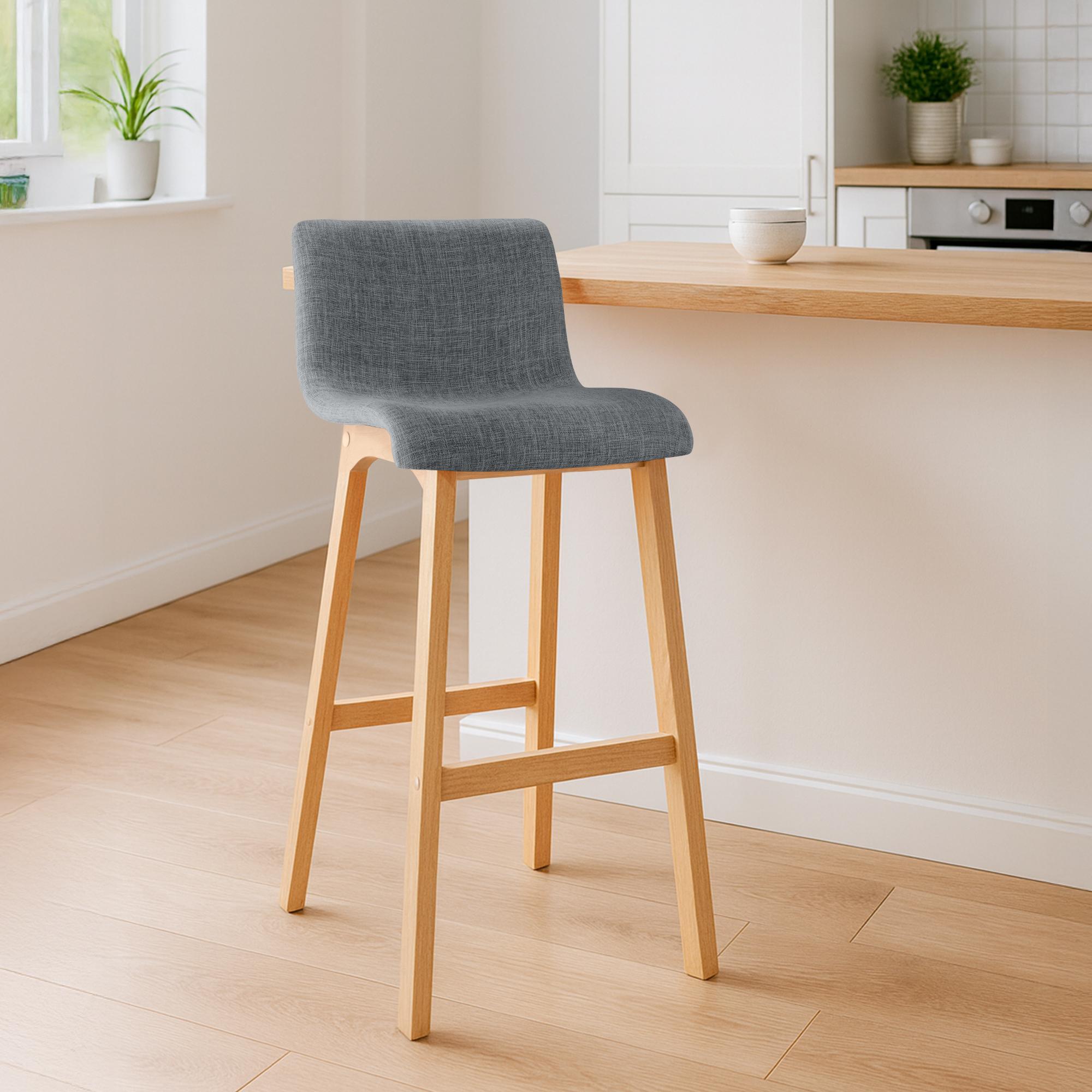 Barhocker Hoover Stoff Natura, hellgrau