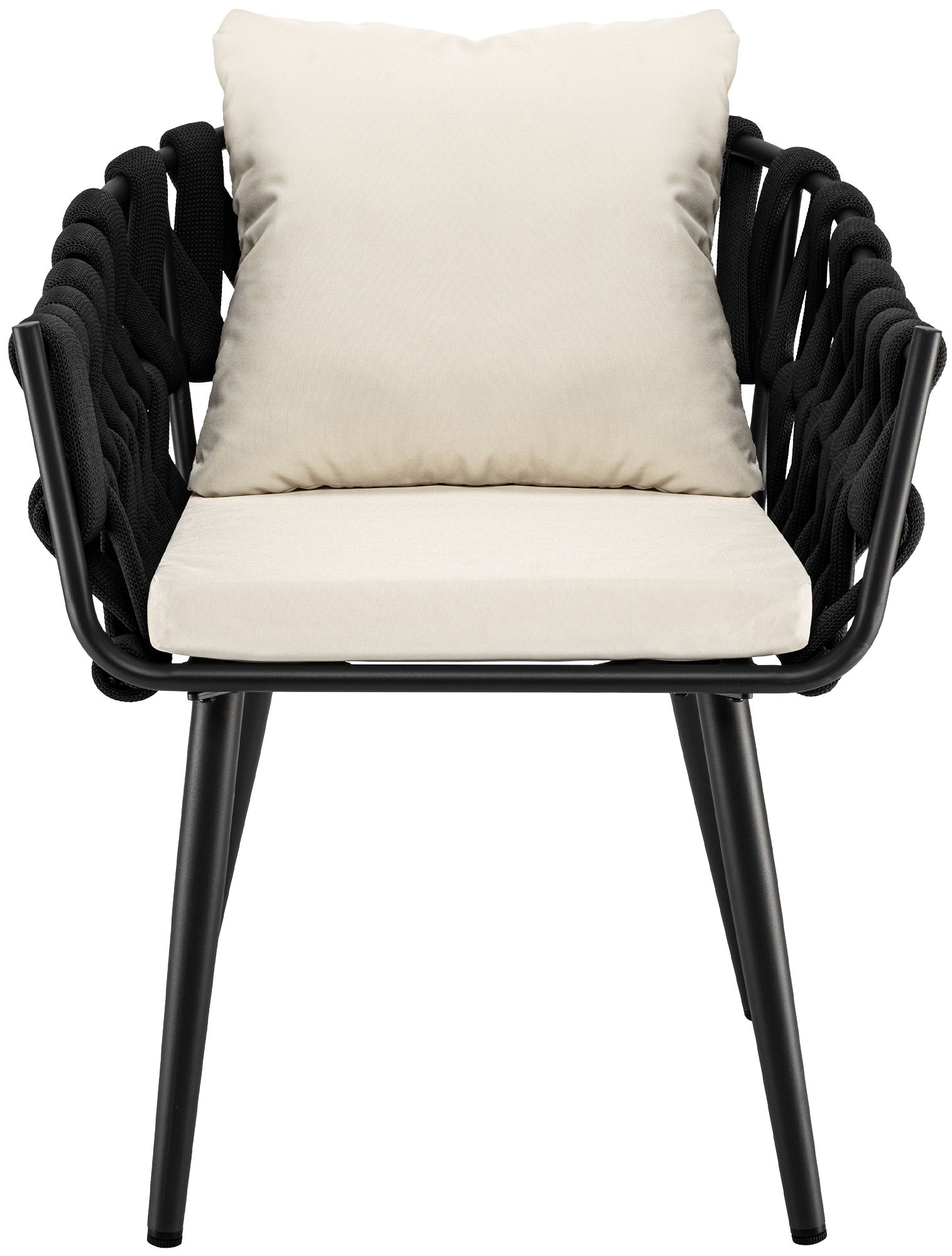Gartenstuhl Naxos Anthrazit mit Sitzkissen, creme
