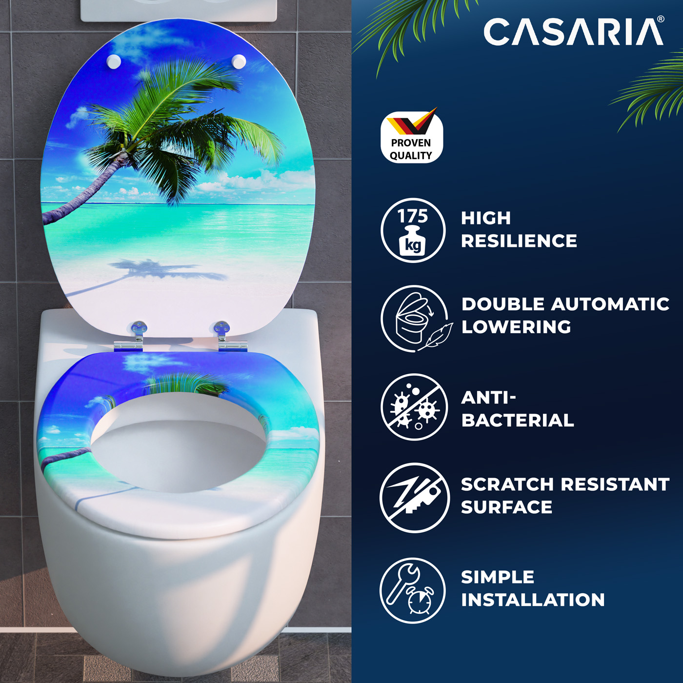 Toilettensitz Strand mit Absenkautomatik