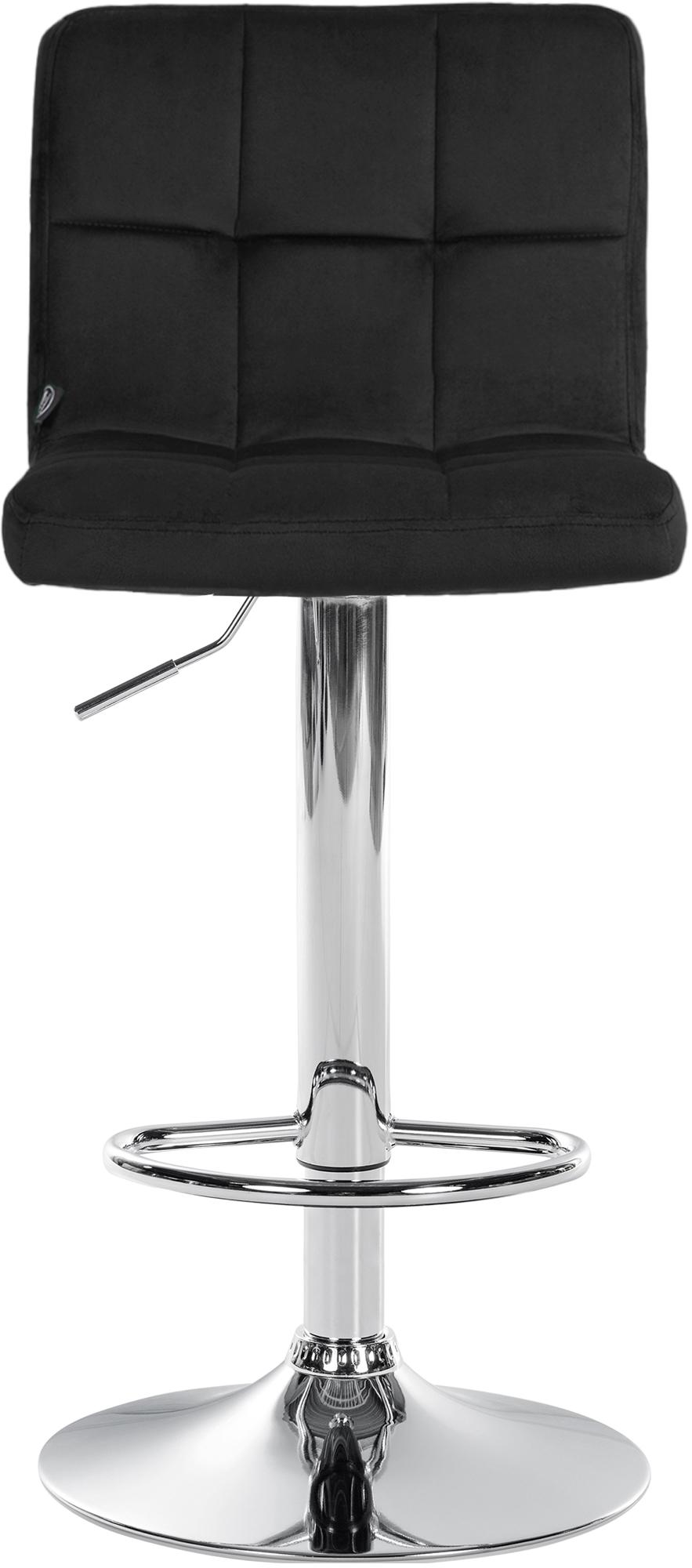 Barhocker Peru Samt chrom, schwarz