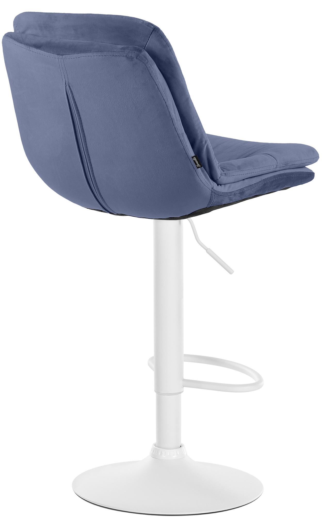 Barhocker Laurel Samt weiß, blau