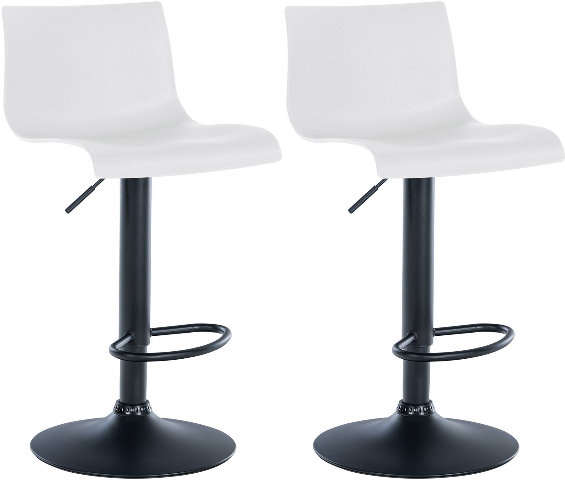 2er Set Barhocker Branford Kunststoff, weiß