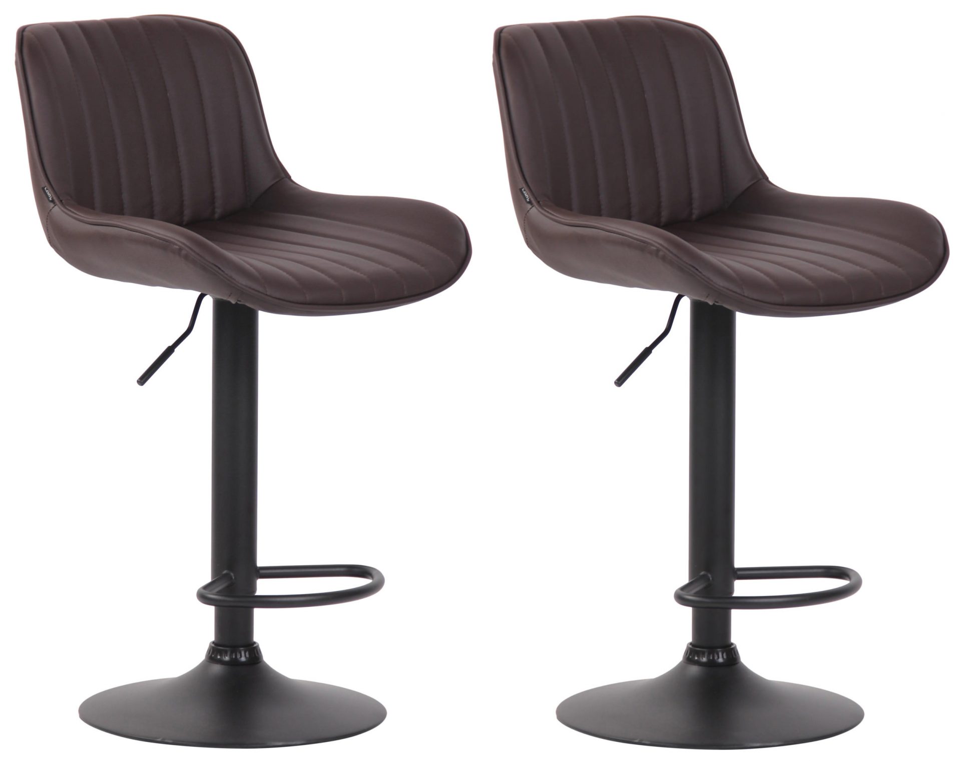 2er Set Barhocker Lentini Kunstleder schwarz, braun