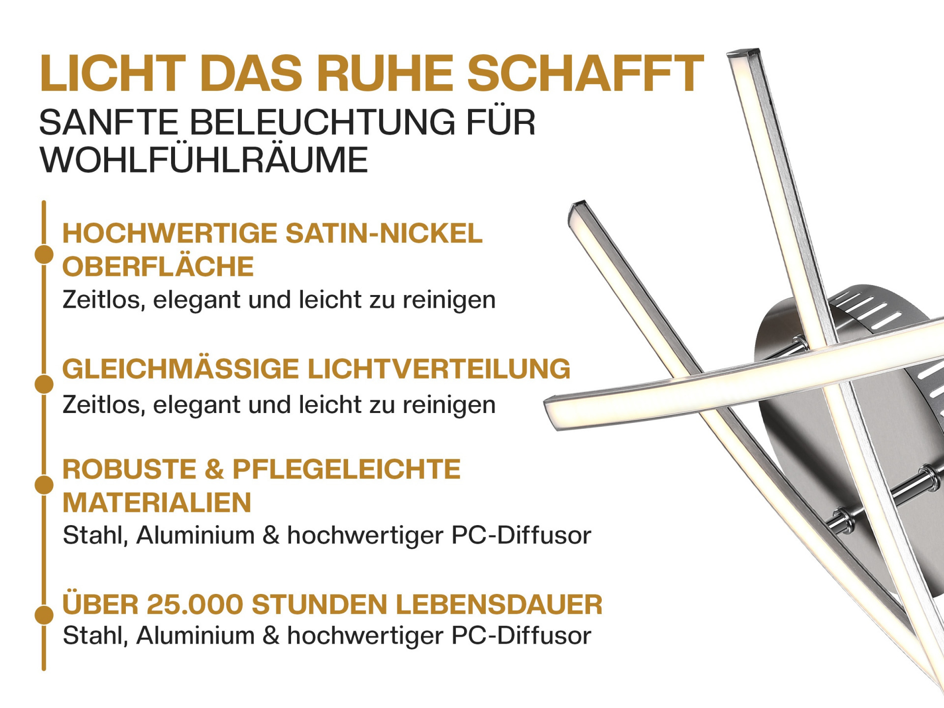 LED Deckenleuchte Tigull 4-flammig