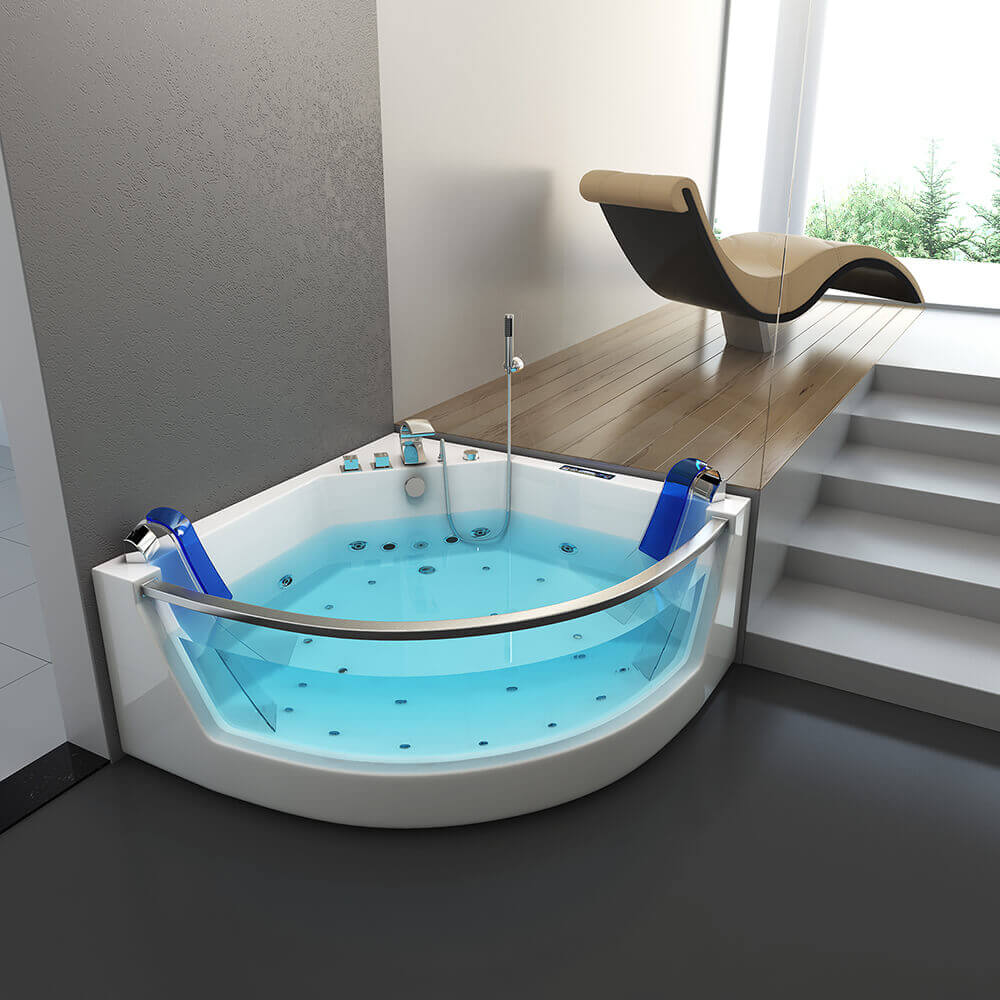Whirlpool Badewanne mit Lichttherapie ATLANTIC L 140 x 140 cm