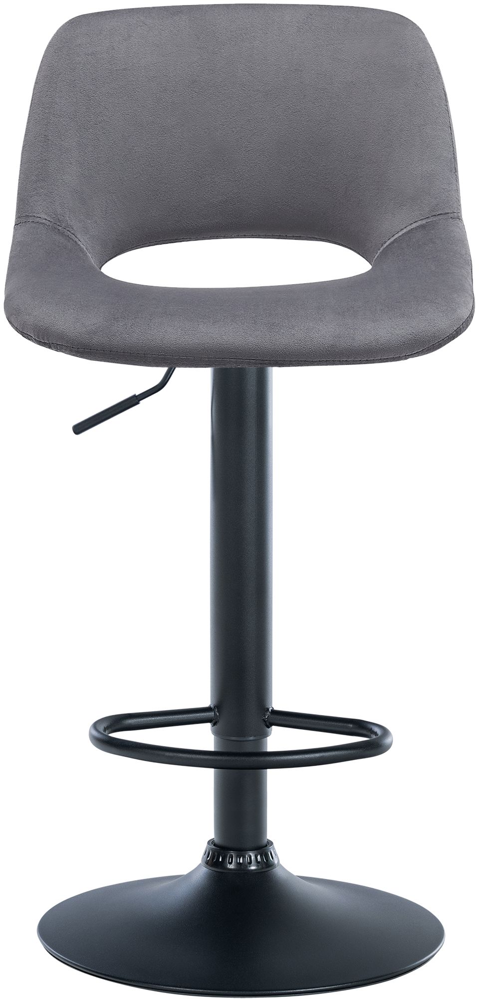 Barhocker Camden Samt schwarz, dunkelgrau