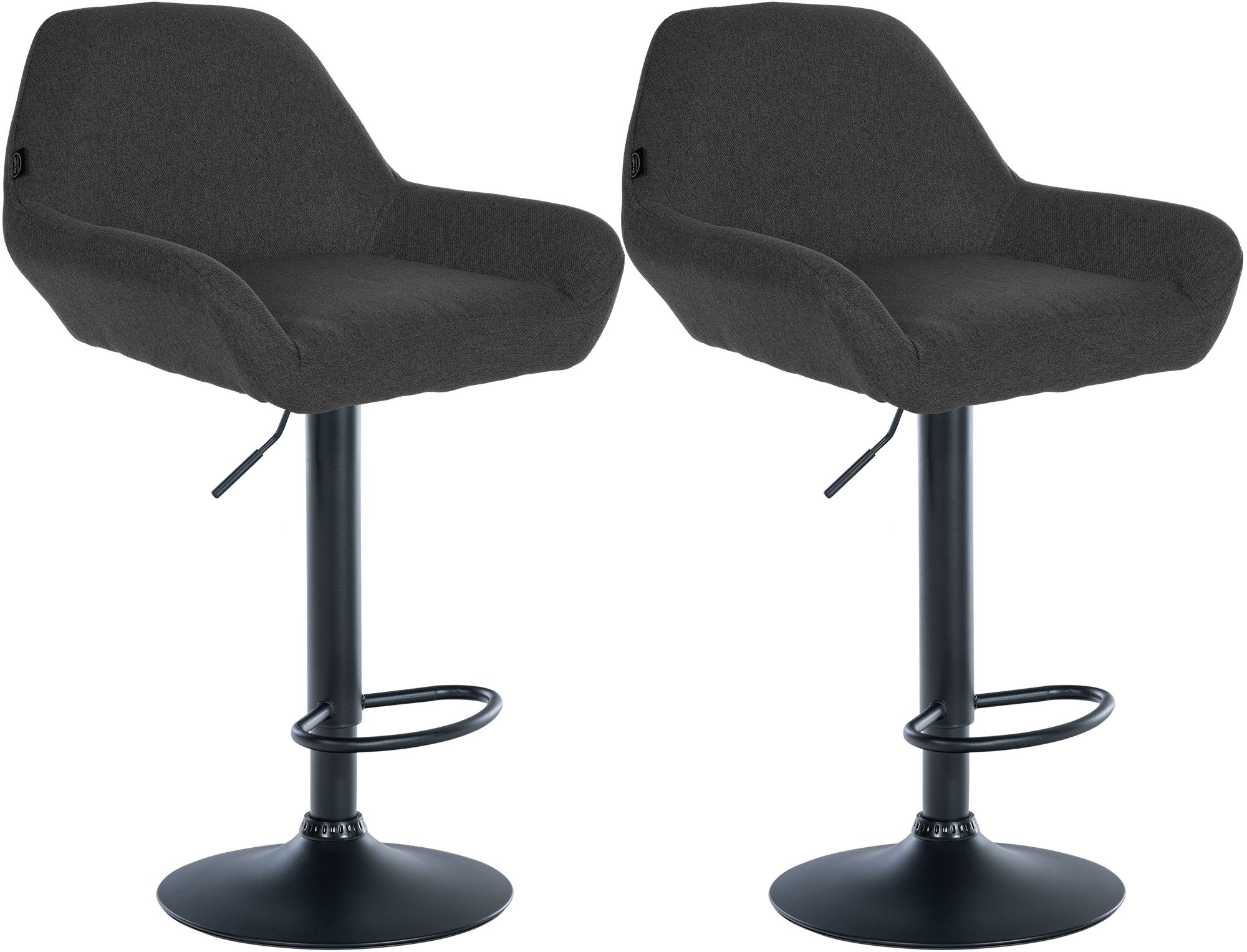 2er Set Barhocker Braga Stoff schwarz, dunkelgrau