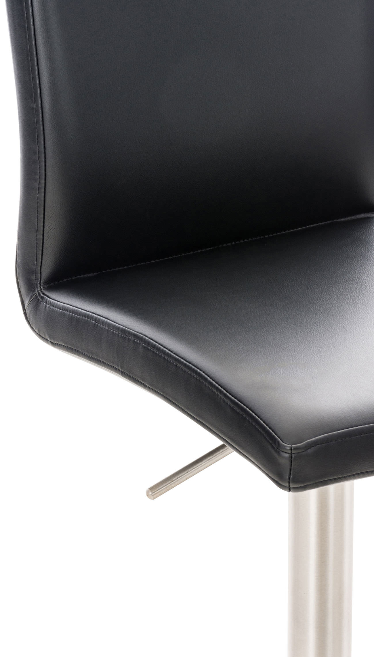 2er Set Barhocker Cadiz Kunstleder edelstahl, schwarz