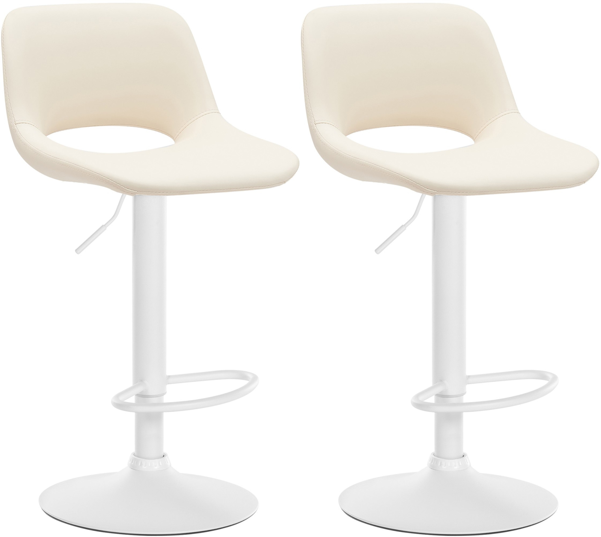 2er Set Barhocker Camden Kunstleder weiß, creme