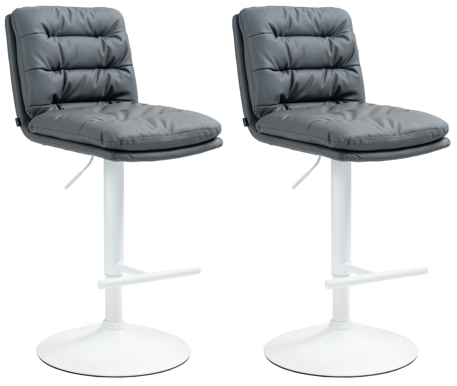 2er Set Barhocker Damar Kunstleder weiß, grau