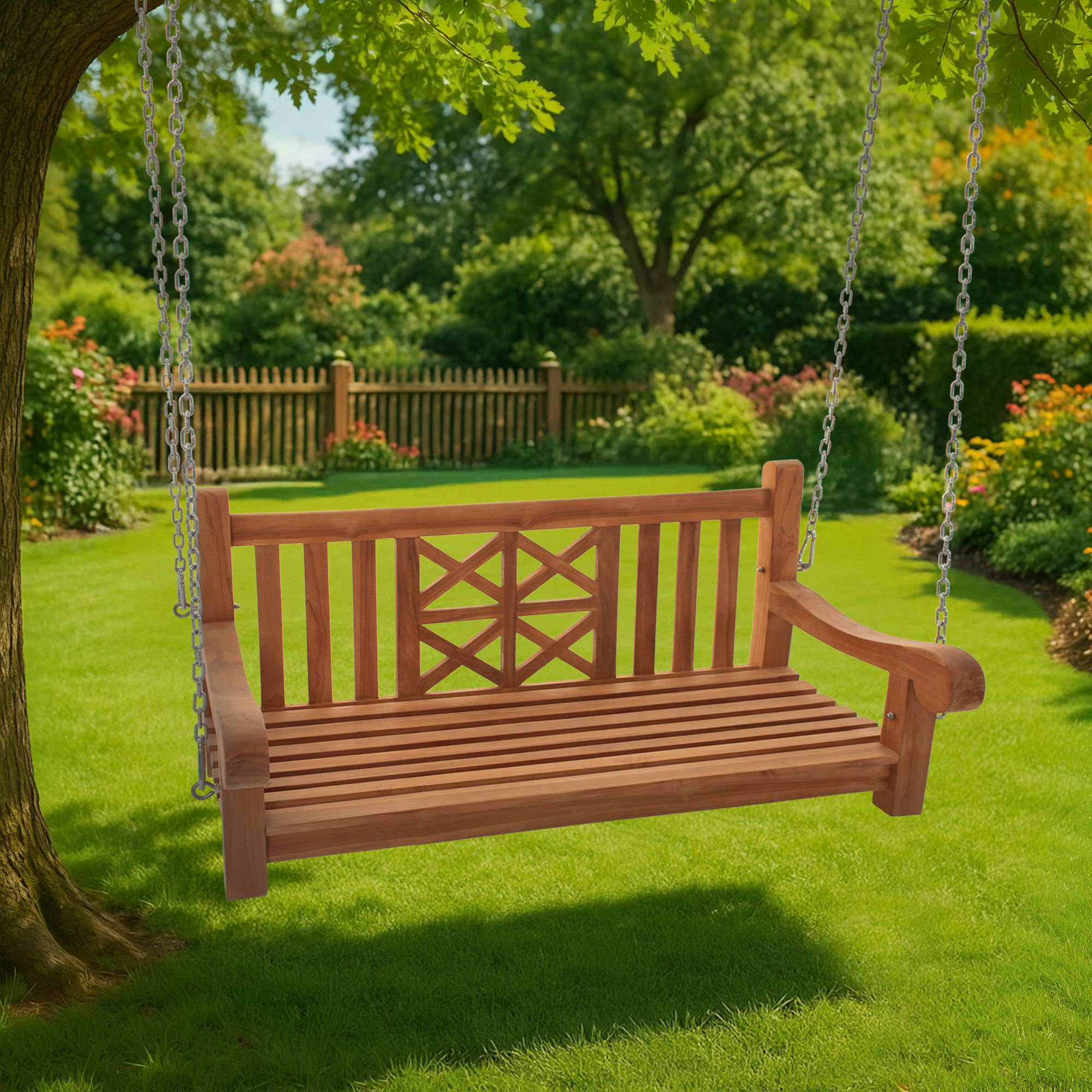 Schaukelbank Farm 120 cm, teak