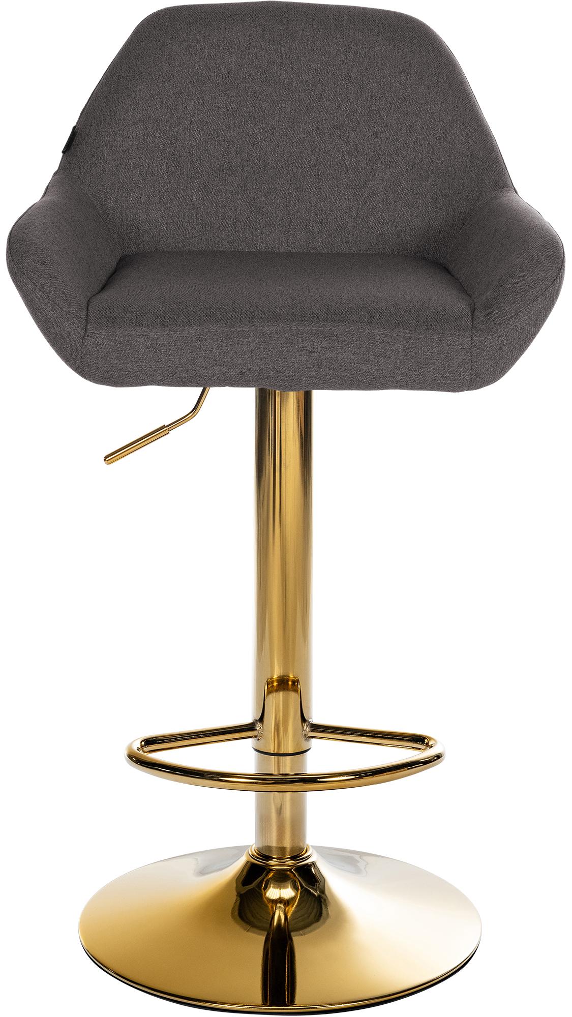 2er Set Barhocker Braga Gold Stoff, dunkelgrau