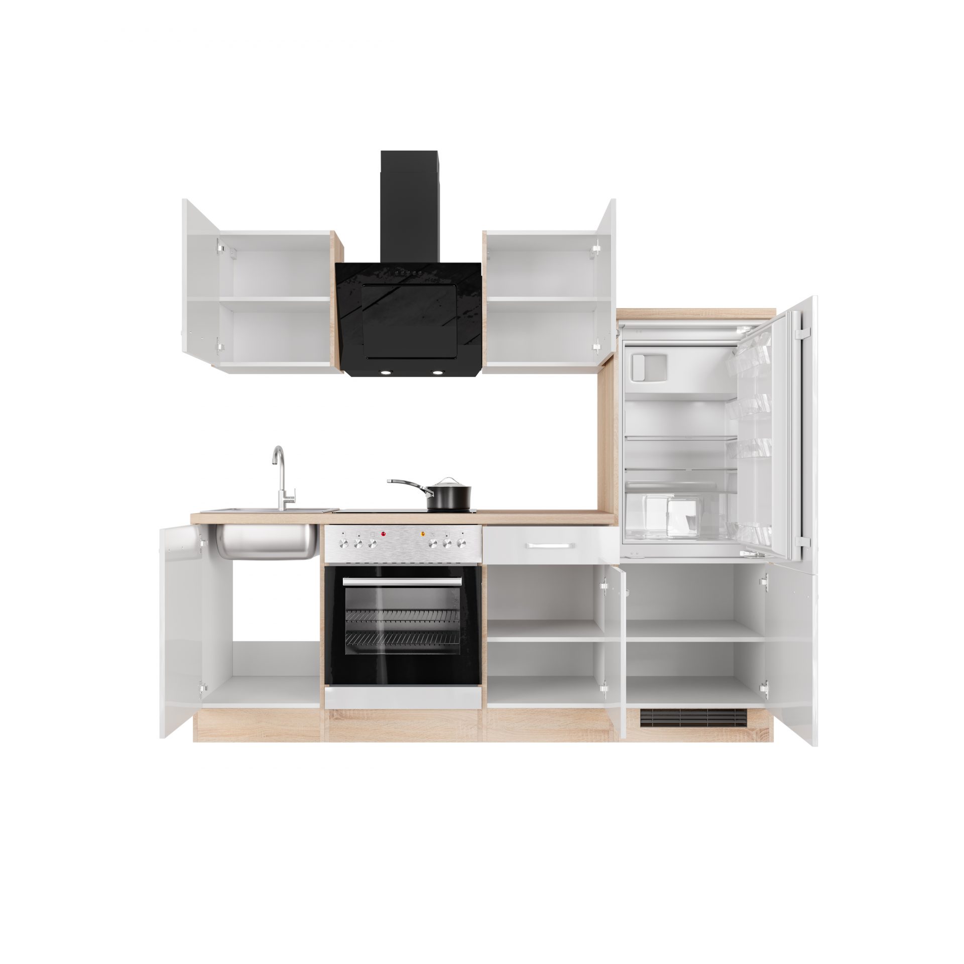Küchenzeile Valero 220 cm mit E-Geräten