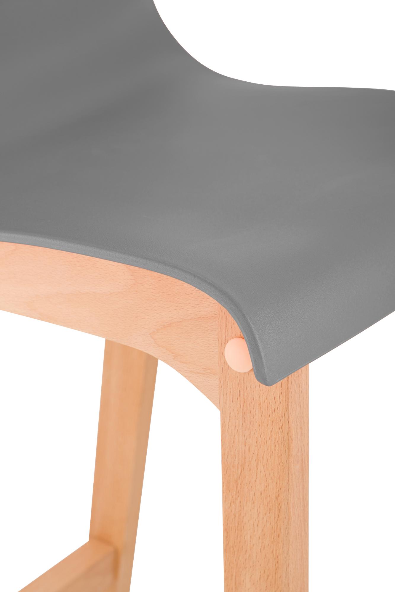 Barhocker Hoover Natura 4-Fuß Gestell, grau