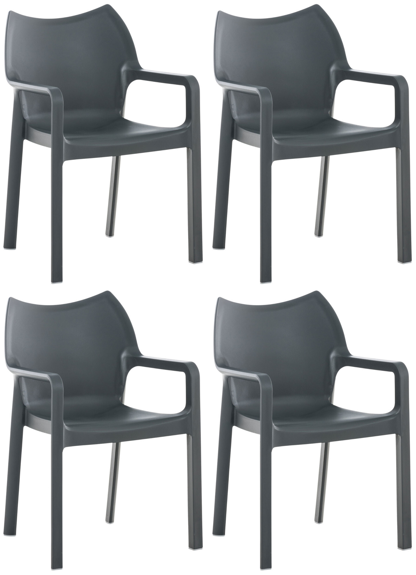 4er Set Stuhl Diva, dunkelgrau
