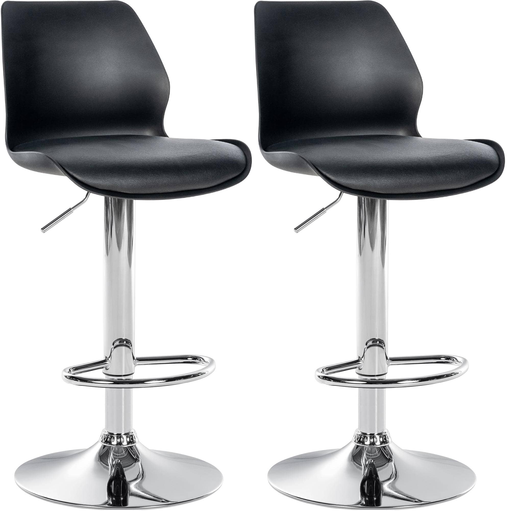 2er Set Barhocker Gilbert Kunststoff, schwarz