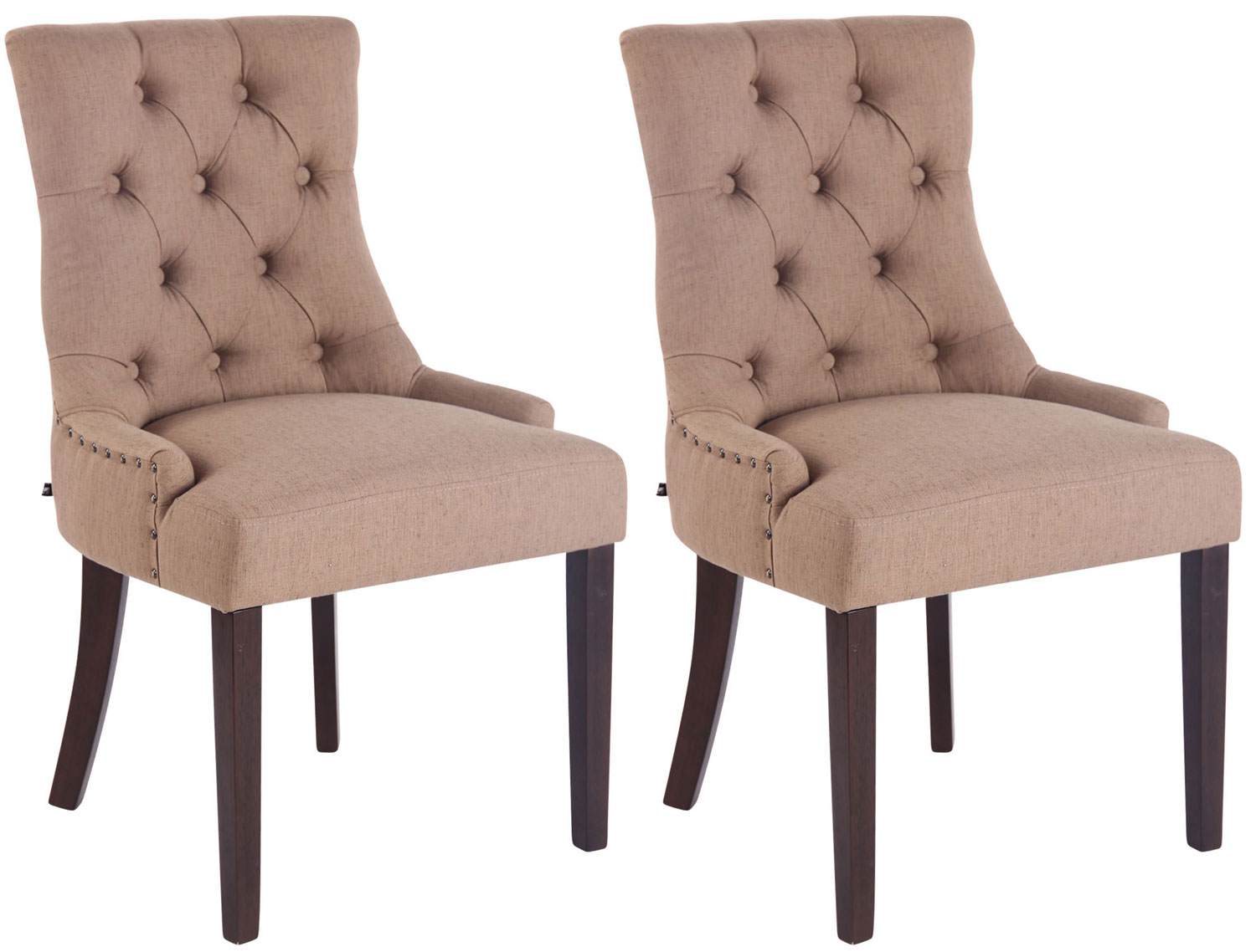 2er Set Esszimmerstuhl Aberdeen Stoff antik, taupe
