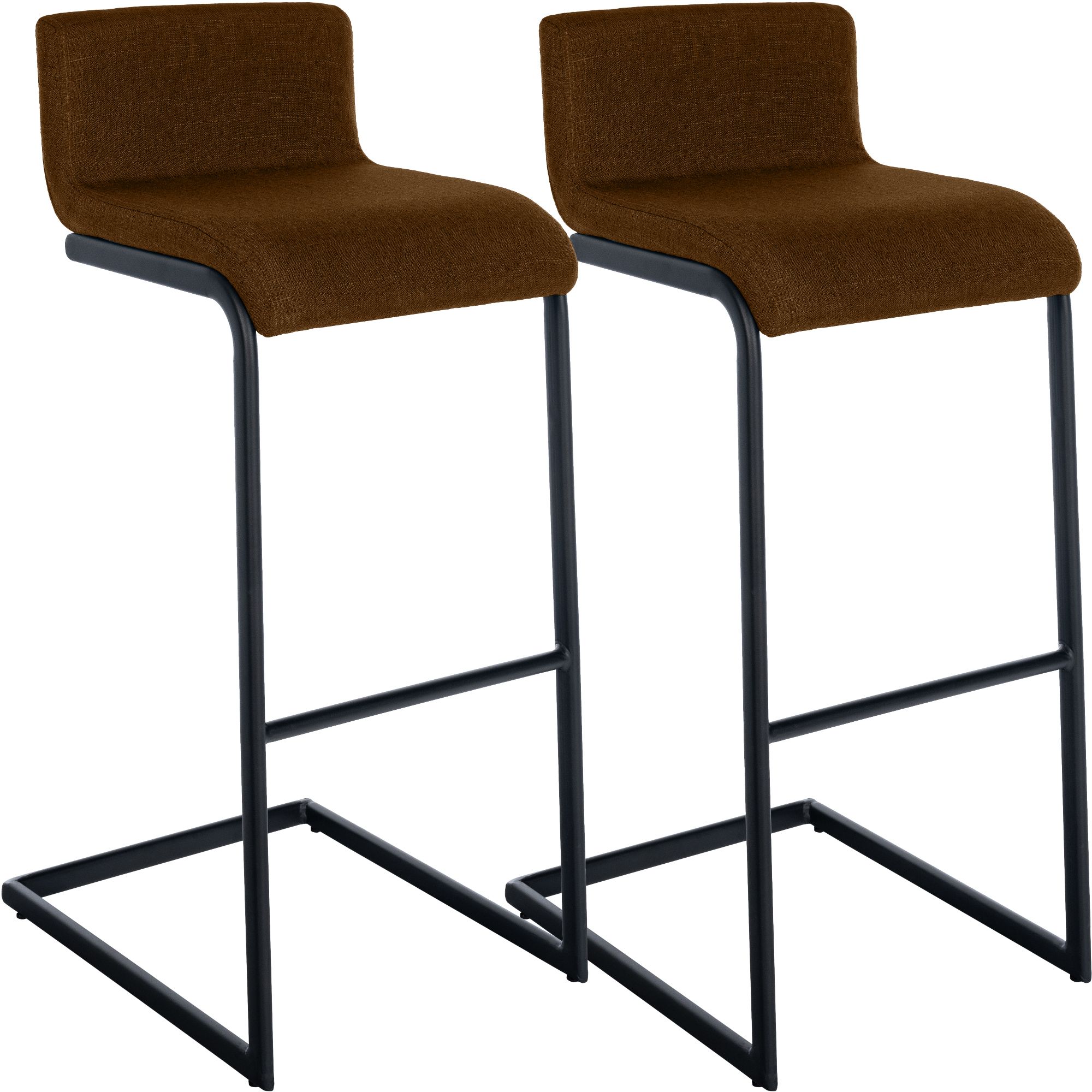 2er Set Barhocker Newport B Stoff, braun