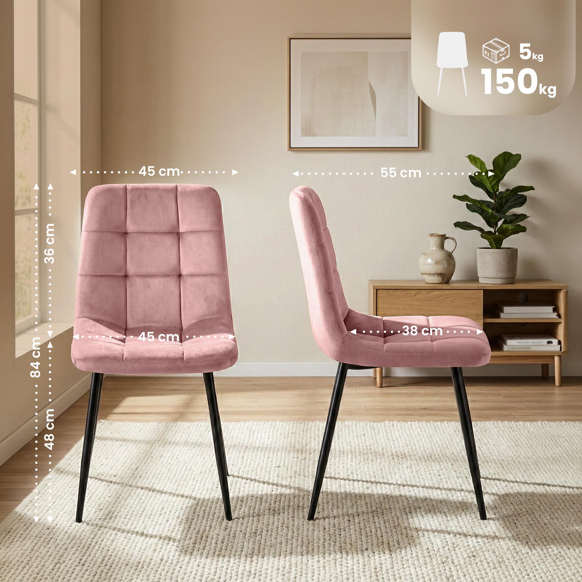 4er Set Esszimmerstühle Antibes, pink